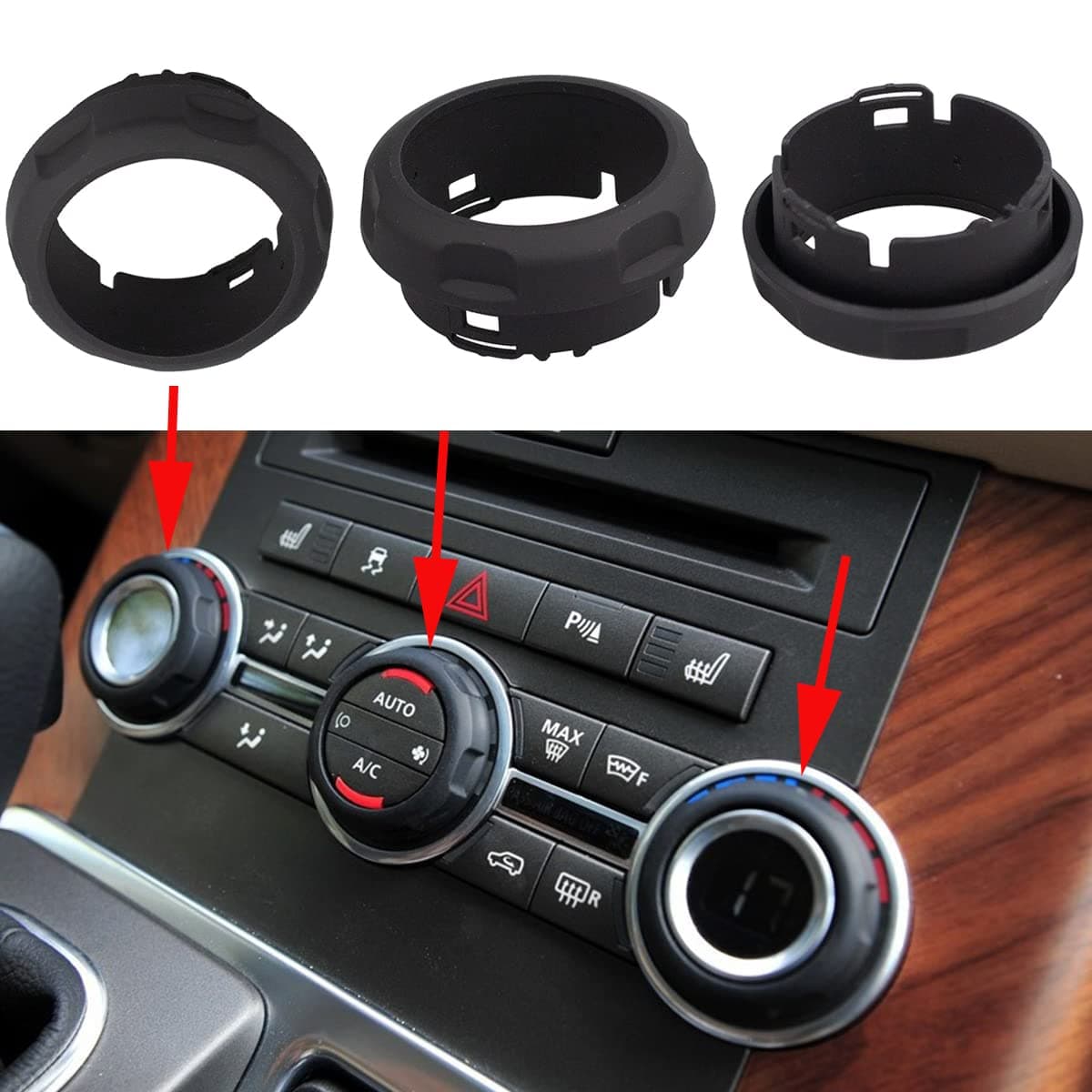 RLB-HILON 3PCS Central Console A/C Volume Control Knob Compatible with Land Rover Range Rover Sport Discovery 4 2009 2010 2011 2012 2013 LR029591