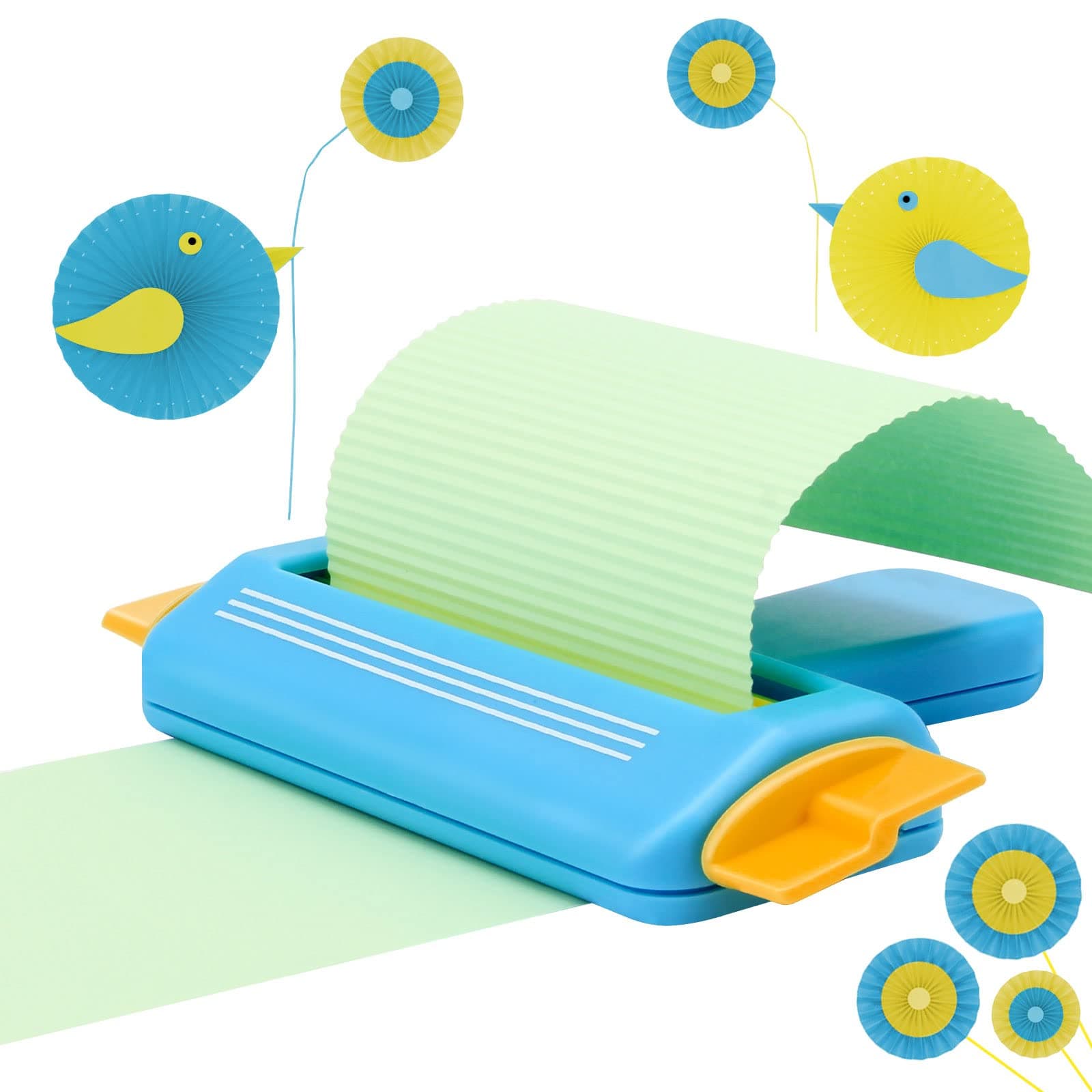 Paper Crimper Tool Wave Shape Making Tool, Pletpet Small Paper Crimper for Crafts DIY Arts Card Stock and Scrapbooking Decoration Making(Blue)