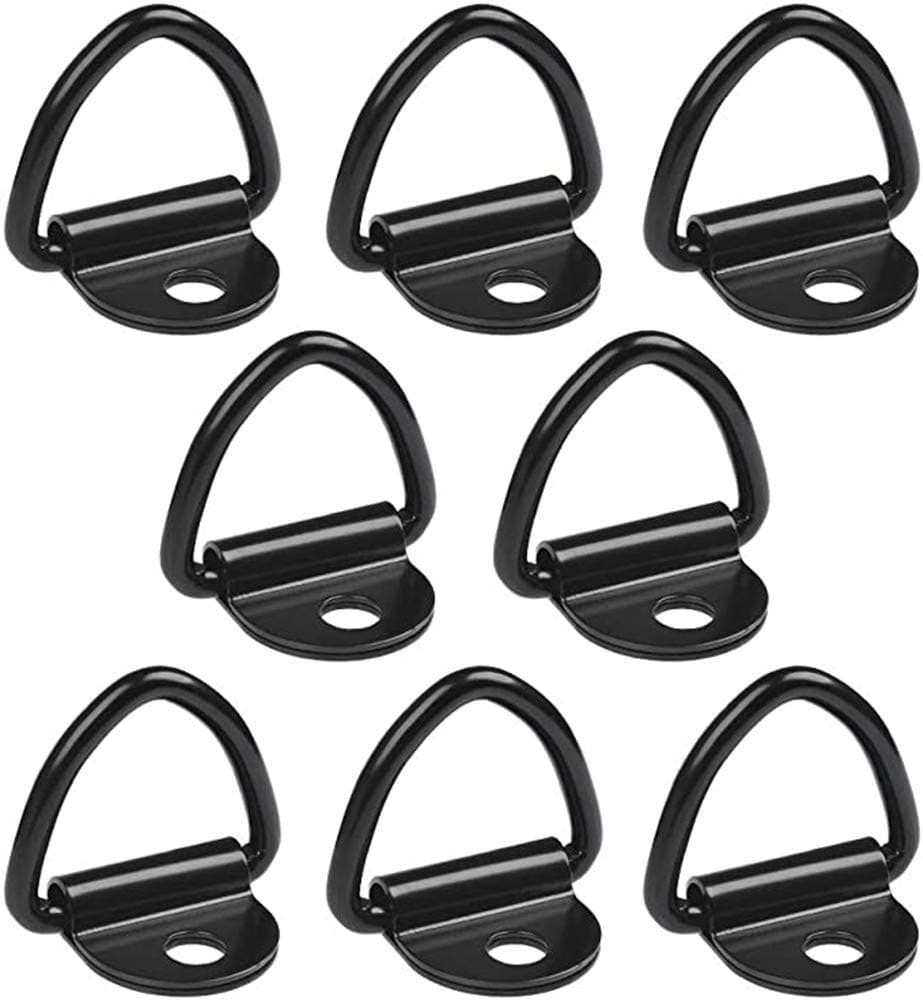 CHEEROYAL 8PCS Tie Down Anchors Hook V-Ring Trailer Forged Lashing Rings Bolton Trailer Anchor Replacement, D Ring Dee Rings for Boats Vans Trucks Warehouses, 880lbs Trailer Anchor, 82 x 63mm
