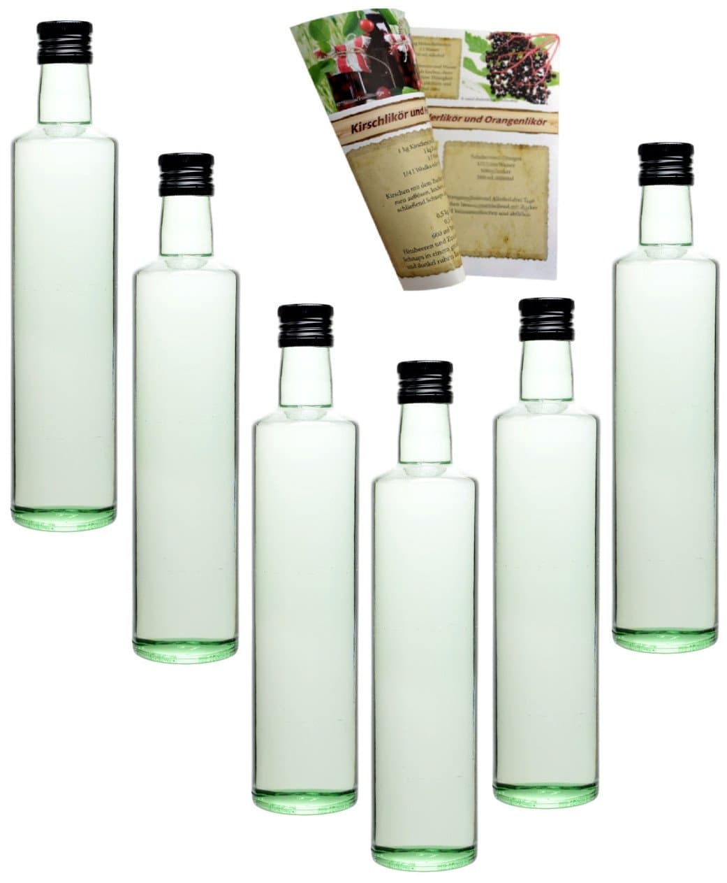 gouveo 12 empty bottles with screw cap, black, empty glass bottles, 500 ml