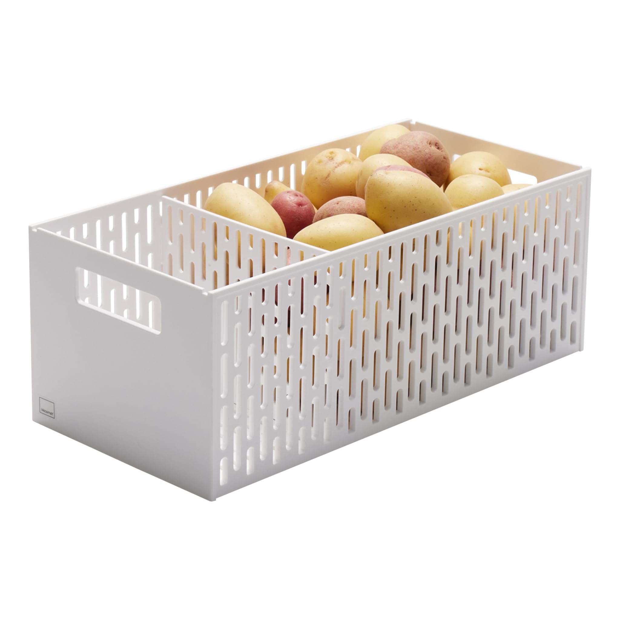 YAMAZAKI Home Stacking Fruit Vegetable Basket | Plastic | Food Storage, White, One Size