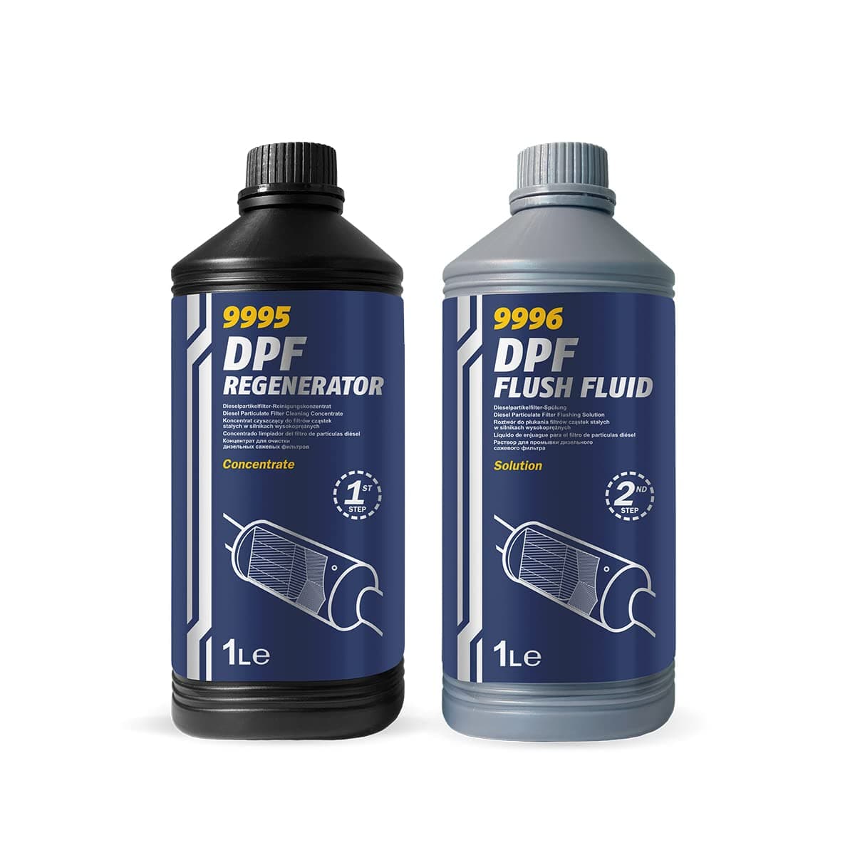 MANNOL 9995/9996 DPF Regenerator DPF Flush Fluid for Gentle Cleaning and Restoring The Efficiency of Diesel particulate Filters of All Diesel Engines 1 + 1 litres Imported from Germany