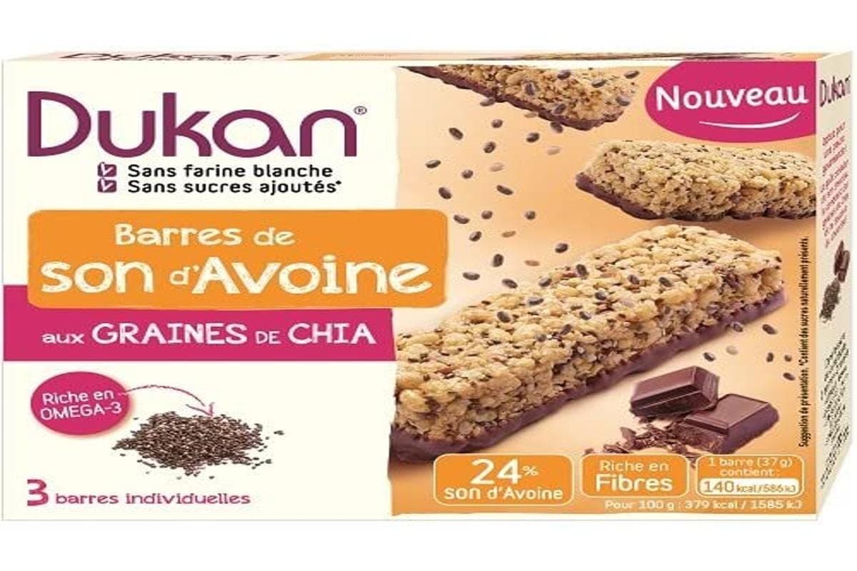 Dukan Chocolate and Chia Seed Bars 4 Bars