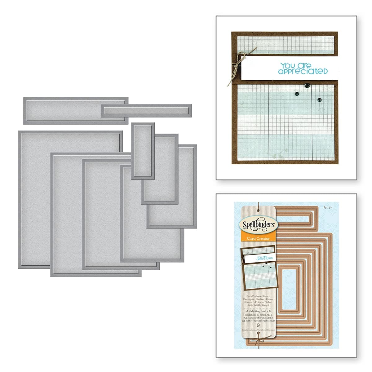 Spellbinders Nestabilities Card Creator Die Templates, A-2 Matting Basics B-S5-132