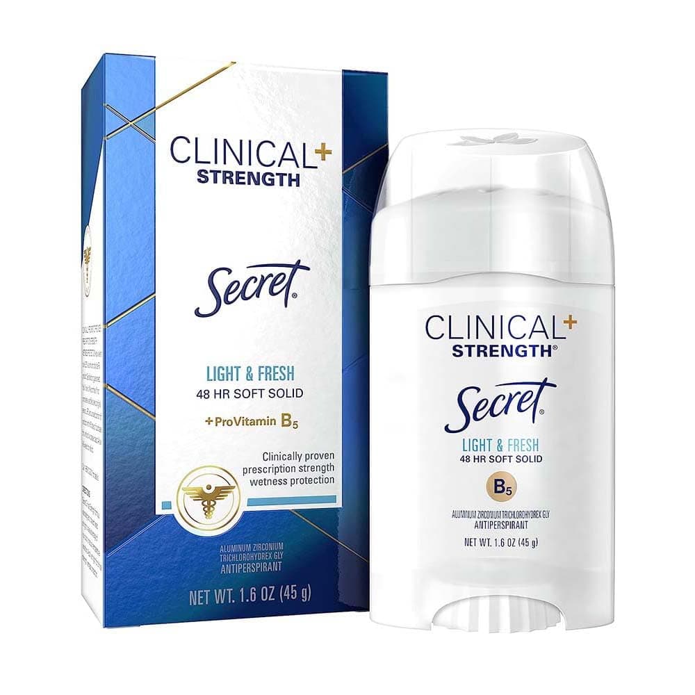 Secret Clinical Strength Anti-Perspirant Deodorant Soft Solid, Light & Fresh Scent 1.60 oz (Pack of 2)