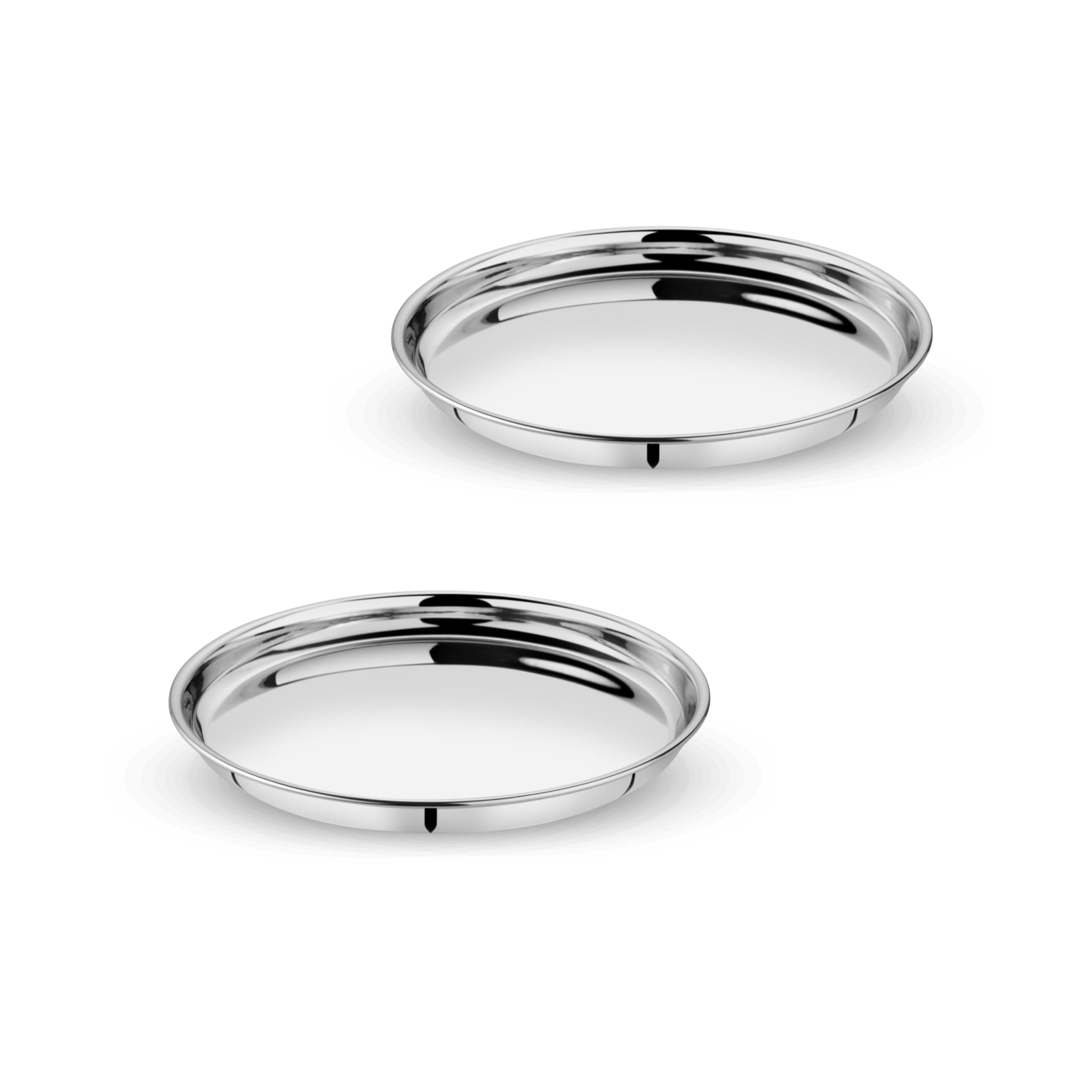 Embassy NP Khumcha/Dinner Plate, Size 12, 26.6 cms (Pack of 2, Stainless Steel)