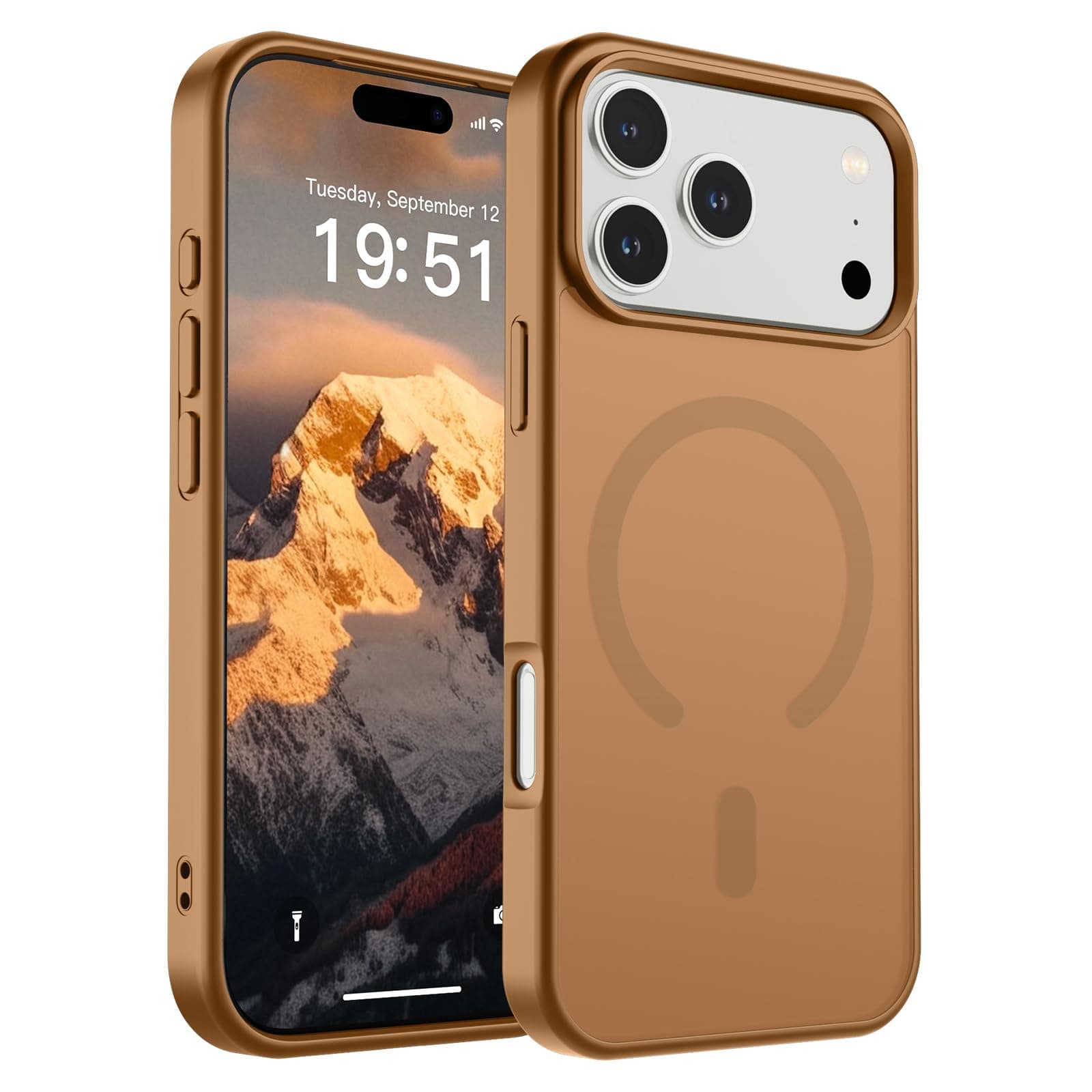 SUPFINE Magnetic for iPhone 17 Pro Max Case (Compatible with MagSafe)(Military Grade Drop Protection) Translucent Matte Shockproof with Anti-Fingerprint Phone Cover 2025,Brown