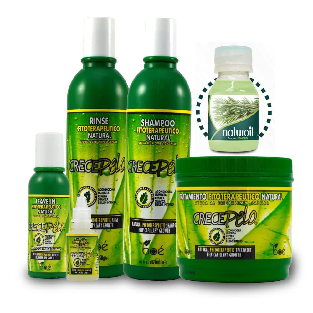BOE Crece Pelo 5 Pack Combo Set w/Tote Bag Plus Romero Oil 2oz