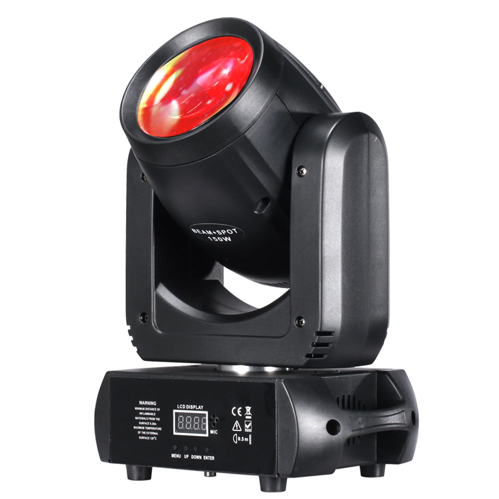 150W Moving Head DJ Lights LED Stage Light Mini Beam Spot 8 Gobos 8 Colors Stage Lighting DMX 512 12CH with Sound Activated for Wedding Live Show Disco Events Party(150W, 1)