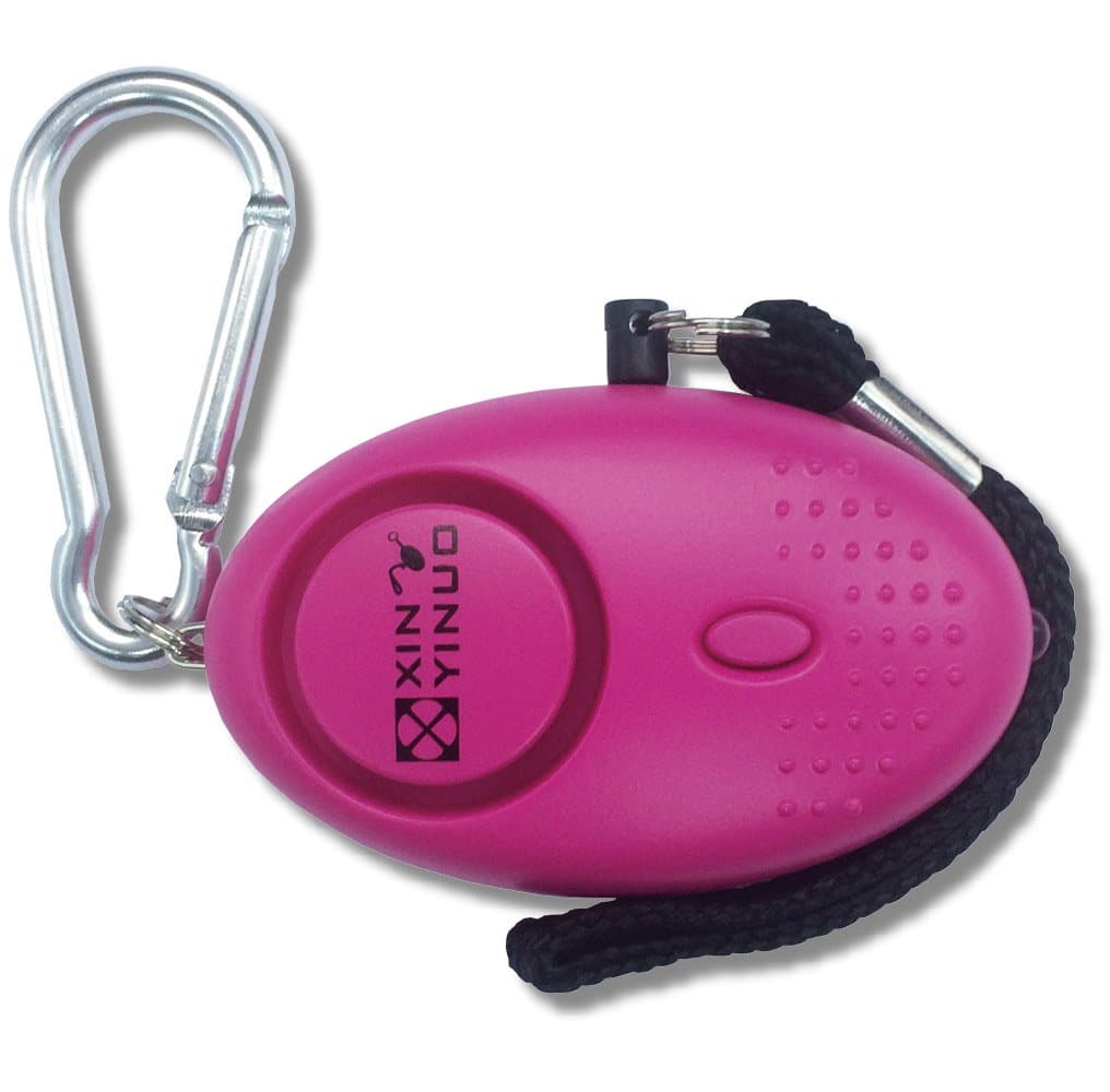 Xinyinuo Hot Pink Mini Loud Personal Staff Panic Rape Attack Safety Security keyring Alarm with Torch 140DB