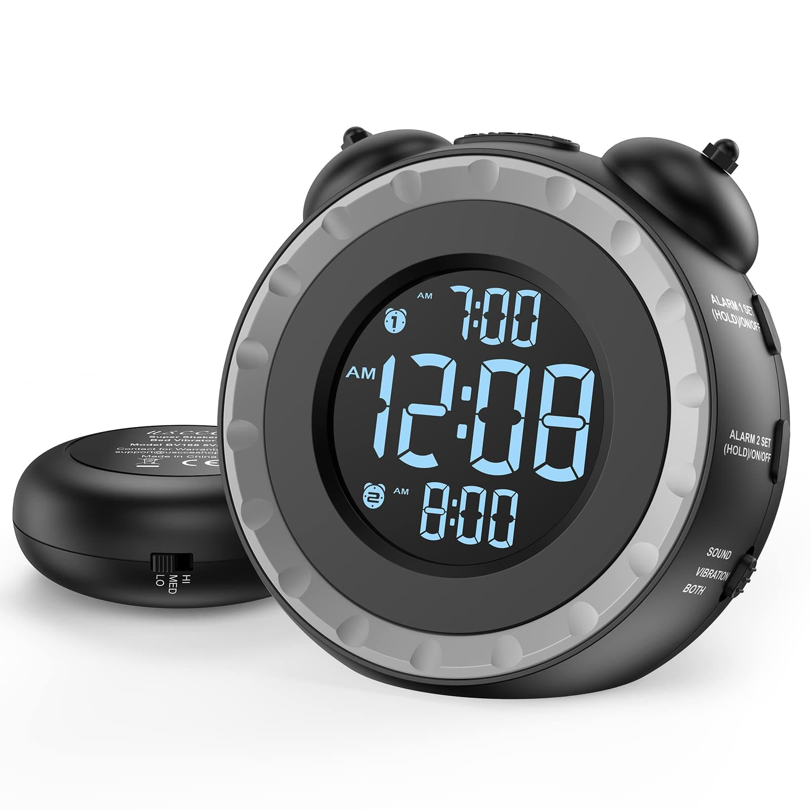 USCCE Extra Loud Dual Alarm Clock(Black)