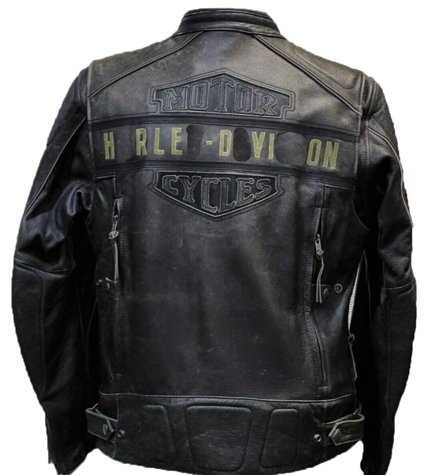 Bold Threadz Mens Motorcycle Passing Link Triple Vent Distressed Black Cowhide Leather Jacket with Dual Vents (US, Alpha, Large, Regular, Regular)