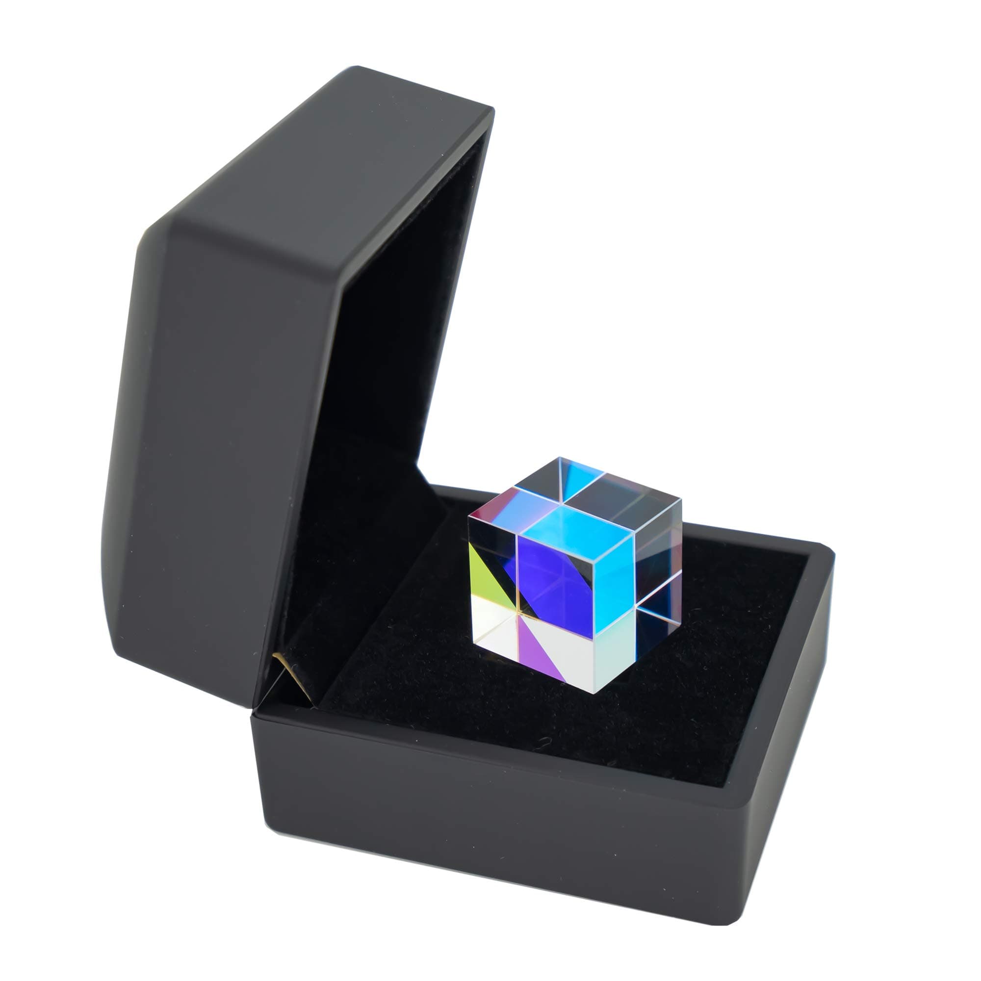 StayMax Dichroic X-Cube Prism RGB Dispersion Prism for Physics and Decoration with Storage Box (black),for Kid