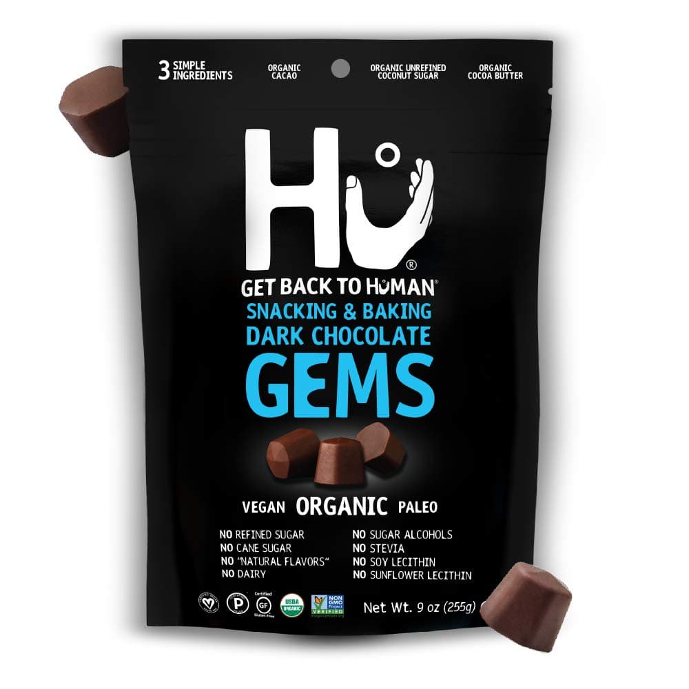 Gems Chocolate Chips Vegan Snacks | 6 Pack, 9oz Each | Organic, Paleo, Dark Chocolate Baking Chips | Great for Baking & Snacking, Non GMO, Kosher Chocolate