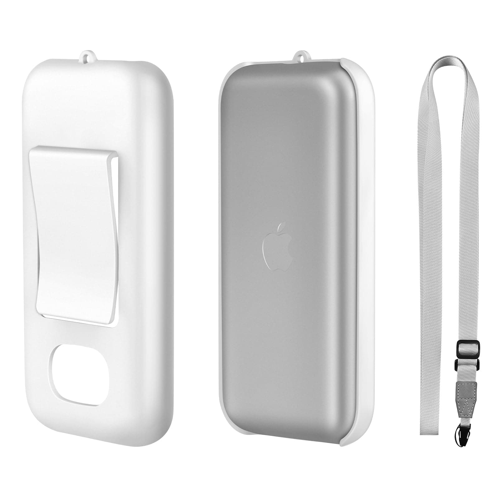 Battery Holder for Apple Vision Pro, Apple Vision Pro 2,M5,Portable Vision Pro Battery Accessories Case with Belt Clip and Cross-Body Strap, Apple VR Headset Battery Protective Cover (White)