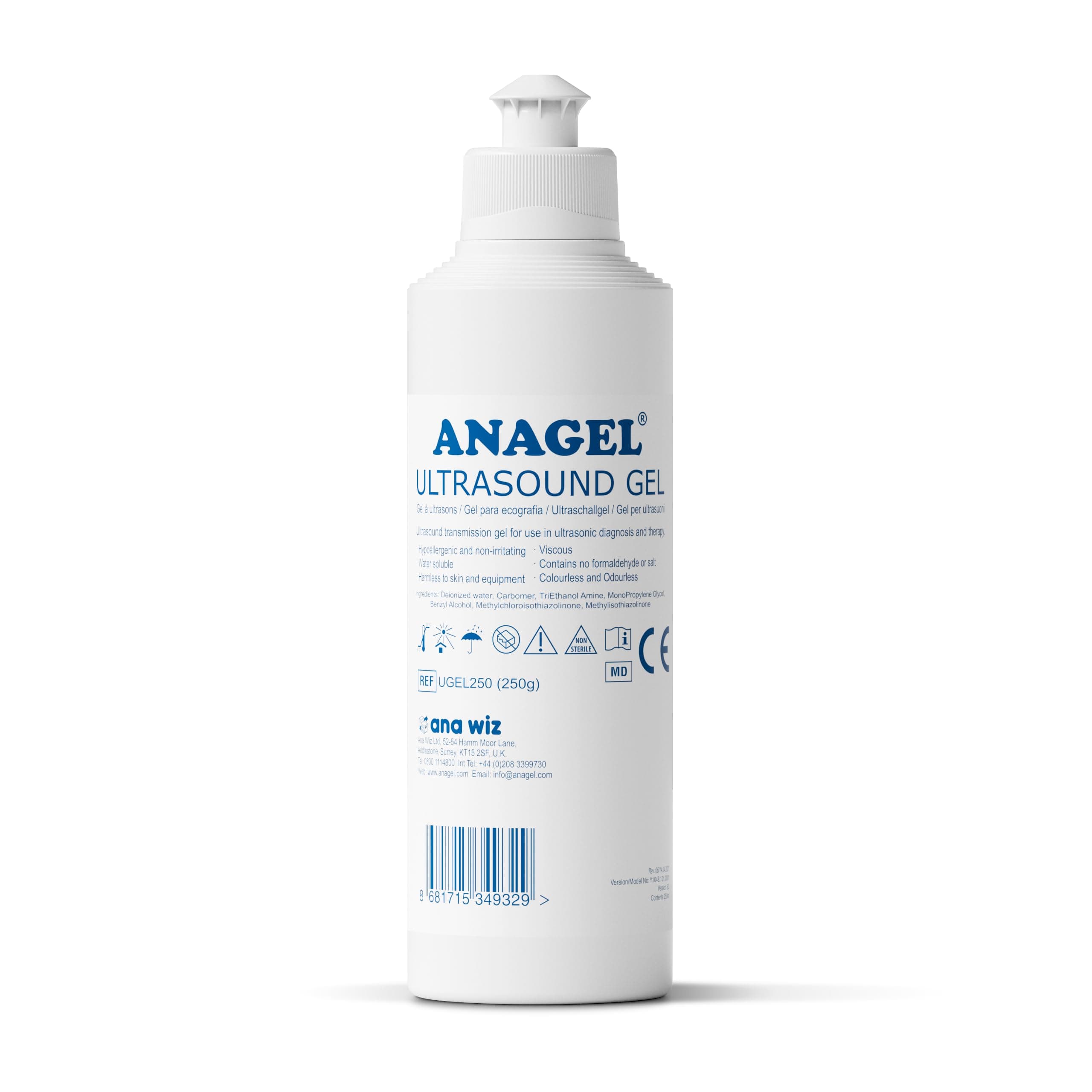 Anagel Ultrasound Gel Bottle 250ml