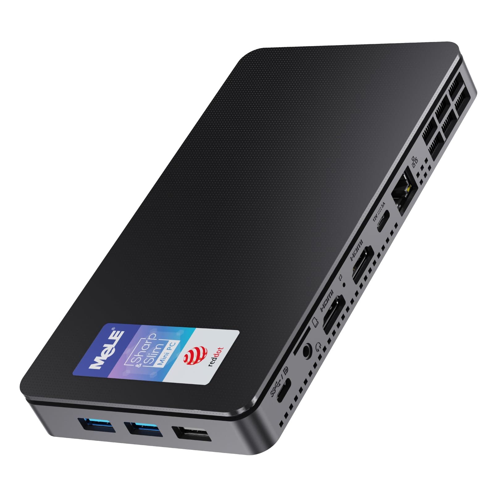 MeLE Reddot Winner Mini PC Overclock4C N100(up to 3.4GHz) Alder-Lake 12th Gen 32GB RAM, 512GB Storage, Mini Desktop Computer, Triple Screen Display, Full Function USB-C on Office Education Home