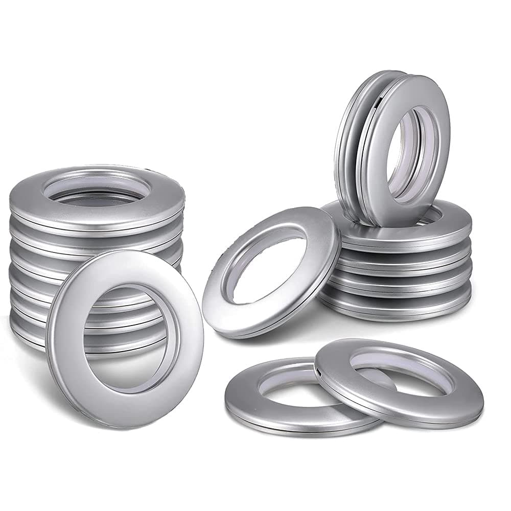 Curtain Grommets Inner Diameter 1-9/16"(4cm) Plastic Silencer Sliding Matte Silver Pack of 16