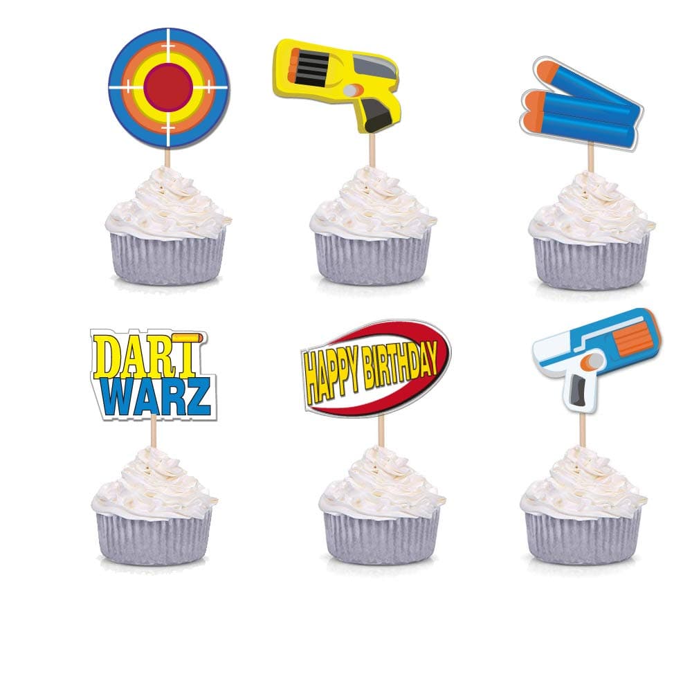 Birthday Gun Cupcake Topper 24 Pcs