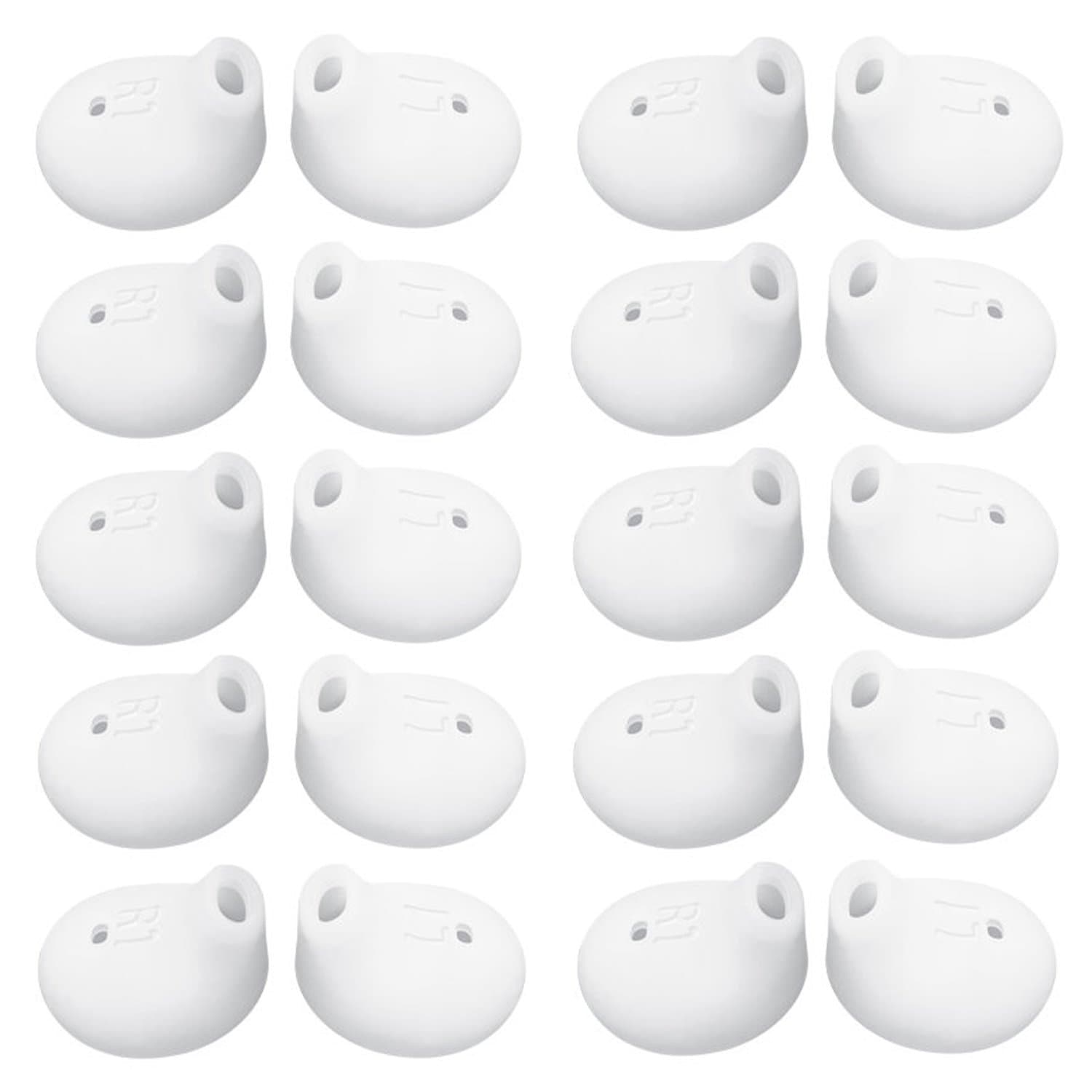 TEEMADE 20 Pieces Samsung Earbud Covers Silicone Tips Replacement Ear Gels Buds for Samsung Galaxy Note 5/Note 7/S7/S6/S6 Edge Earbuds,White Color