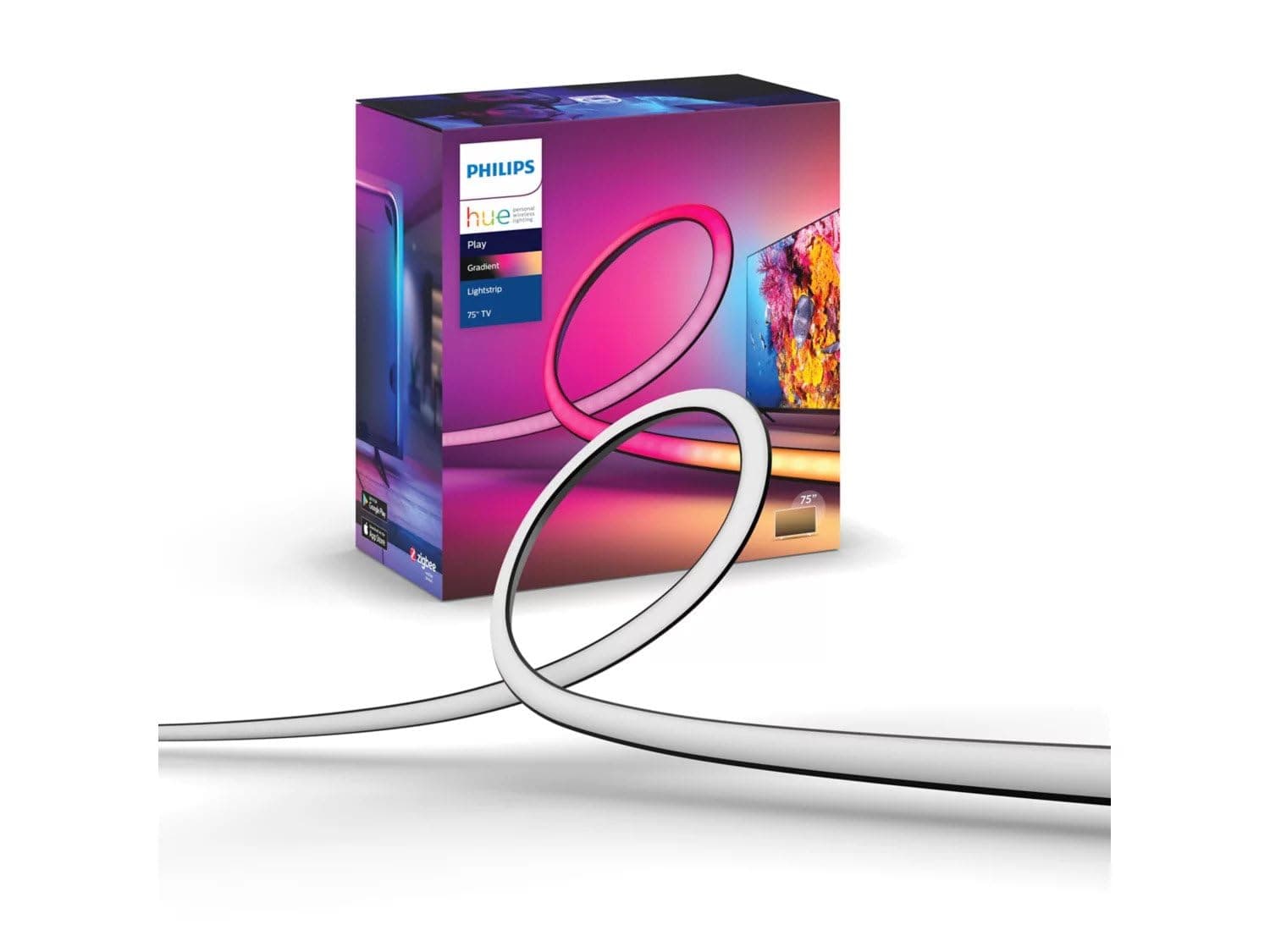TV Gradient LightStrip 75 Inch (Sync with TV, Music and Gaming), Hue Bridge & Hue Sync Box or Hue Sync App Required