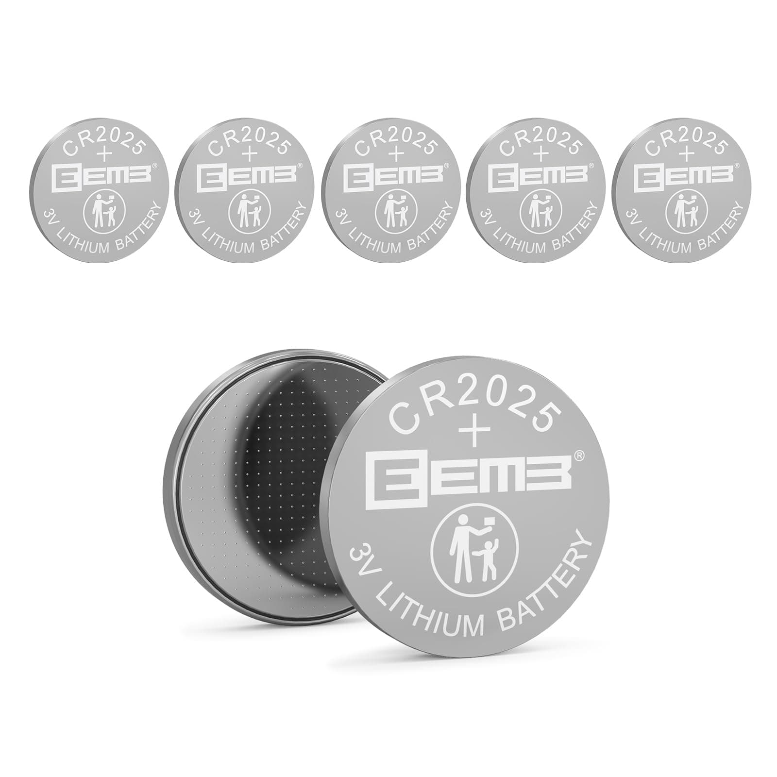 EEMB CR2025 Battery 5-Pack CR2025 3V Lithium Battery CR 2025 Coin Cell Batteries for Key FOBs, Calculators, Coin Counters, Watches, Heart Rate Monitors, Glucose Monitors and More