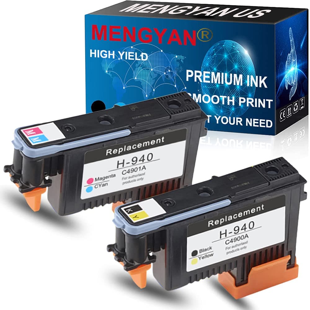 MENGYAN 2 Pack 940 Printhead Replacement for 940 Print Head C4901A for Officejet Pro 8000 8500 8500A 8500A Plus 8500A Premium (Magenta/Cyan,Black/Yellow)