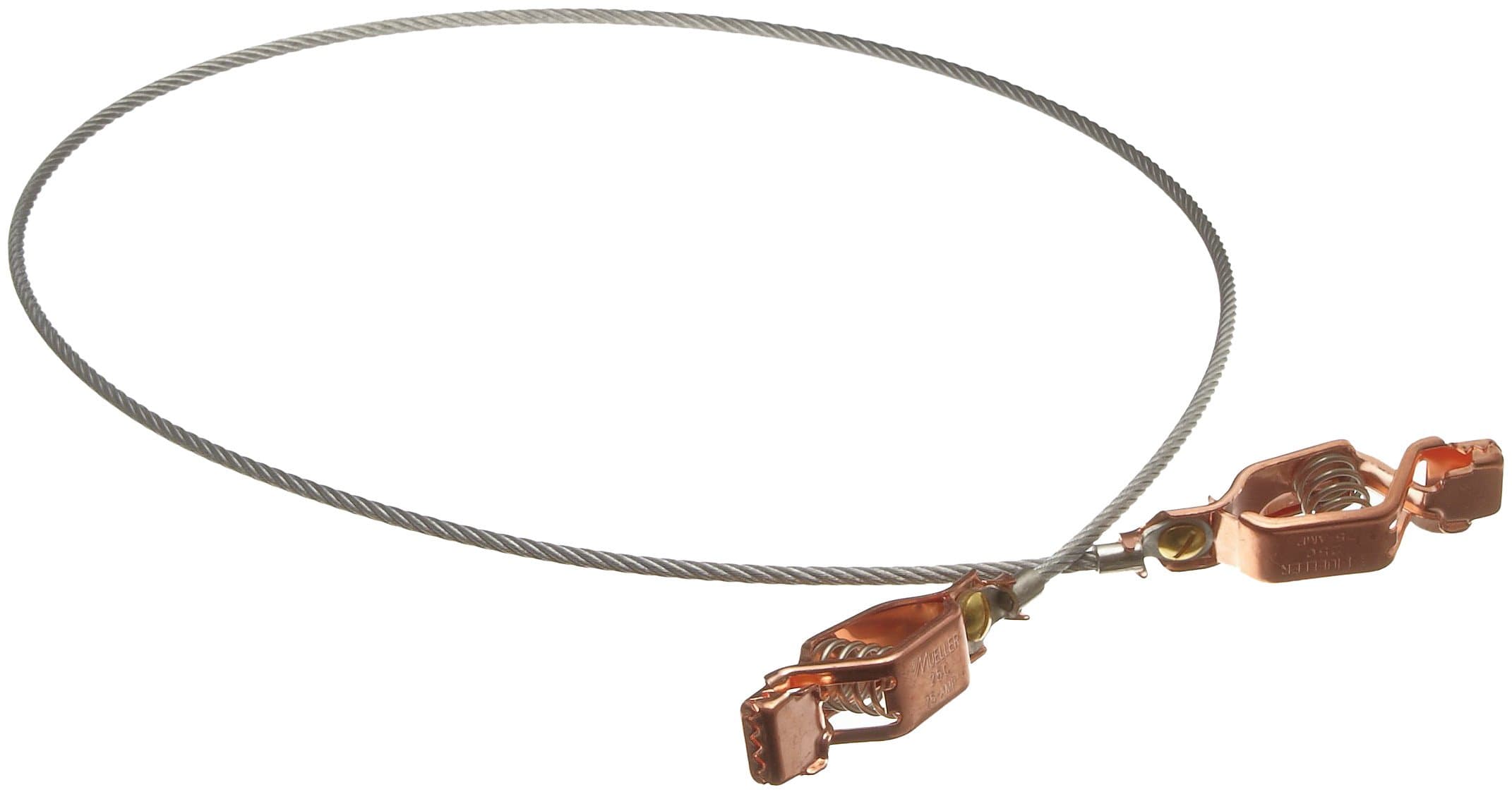 Justrite 08500 3' Long Flexible Bonding Wire With Two Clips