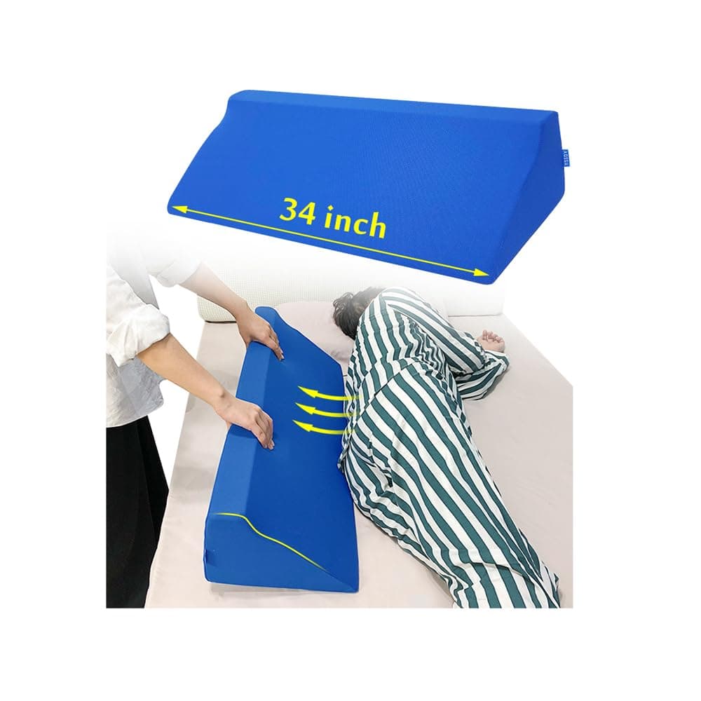 Bed Wedge Pillow Positioning for Sleeping Foam Reflux Pillow Position Incline Triangular Side Wedges Bed Sore Body Cushion Leg Bolster Back Support 7" X 11.2" X 34"