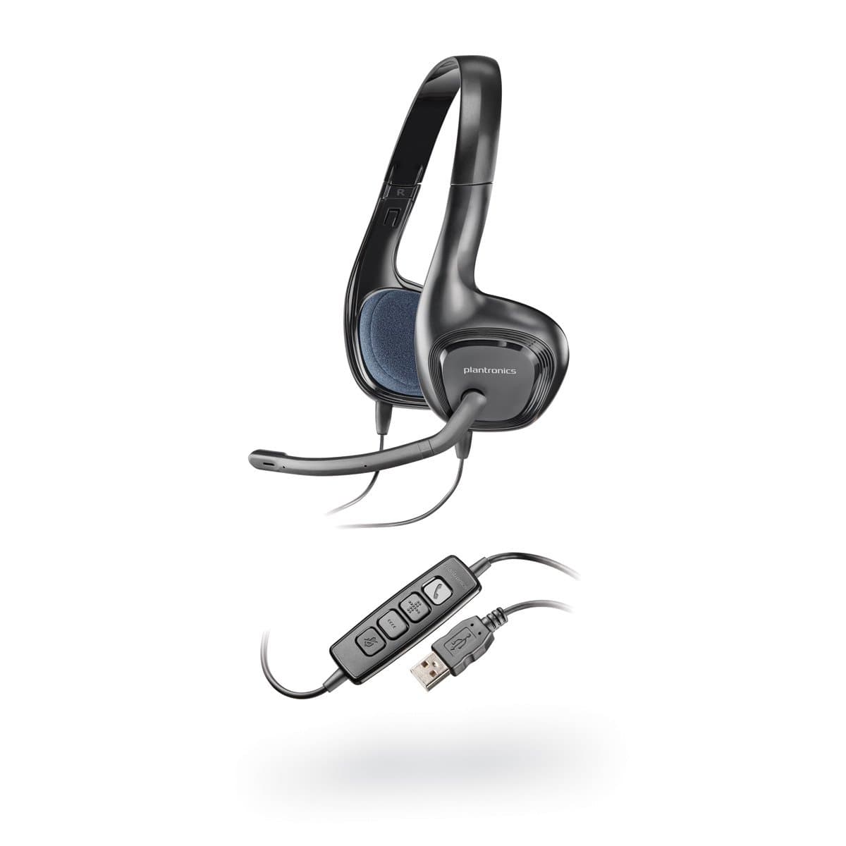Plantronics Audio 628 DSP Headphones, USB, Black