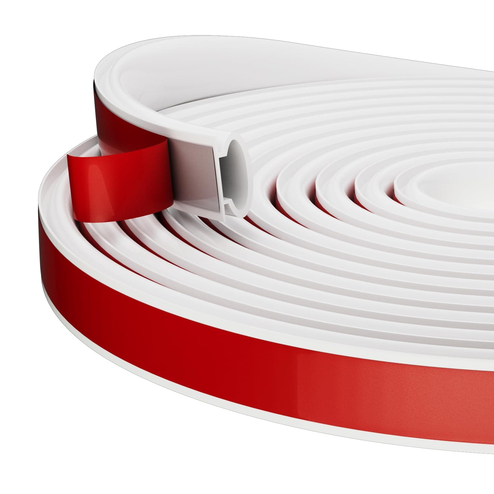 KAYLEINSTER 6M White D-Shape Rubber Door Draught Excluder Strip | Self-Adhesive Weather Stripping for Doors & Windows | Seals 2.5-5.5mm Large Gaps | Waterproof Soundproof Door Seal