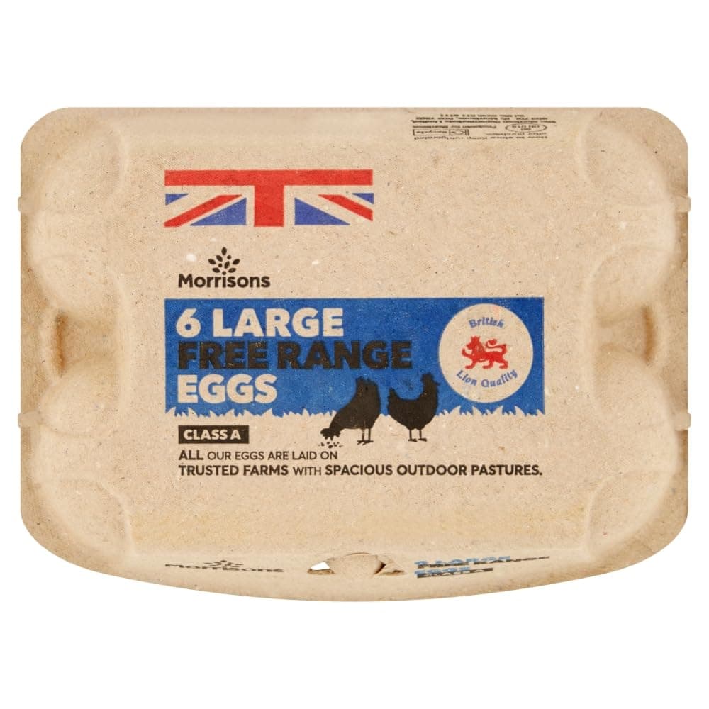 Morrisons Free Range Large Eggs, 6 count (Pack of 1)