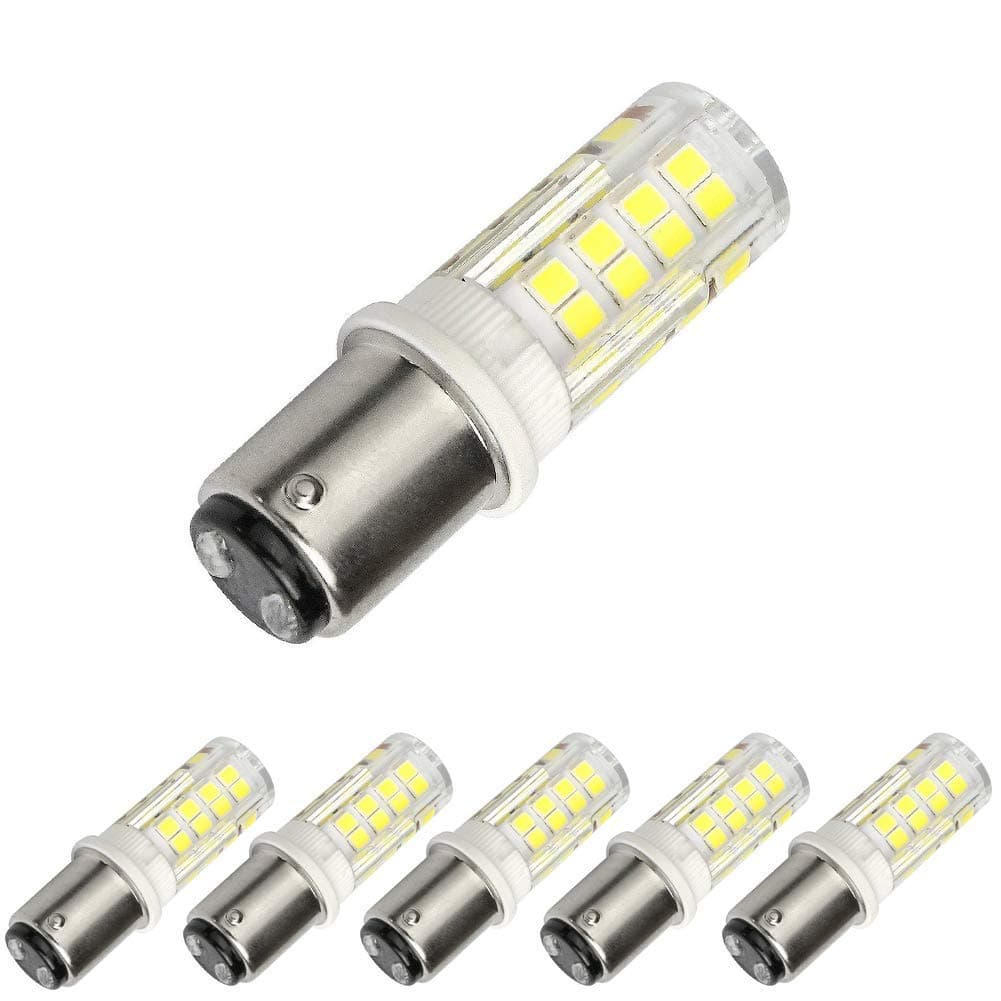 DC Bayonet Base Light Bulb-120 Volts-Dimmable LED Bulb -Soft Daylight-BA15D -Equivalent 50 watts Re Places T3/T4 Halogen Bulb Daylight 6000K (Pack of 5)…