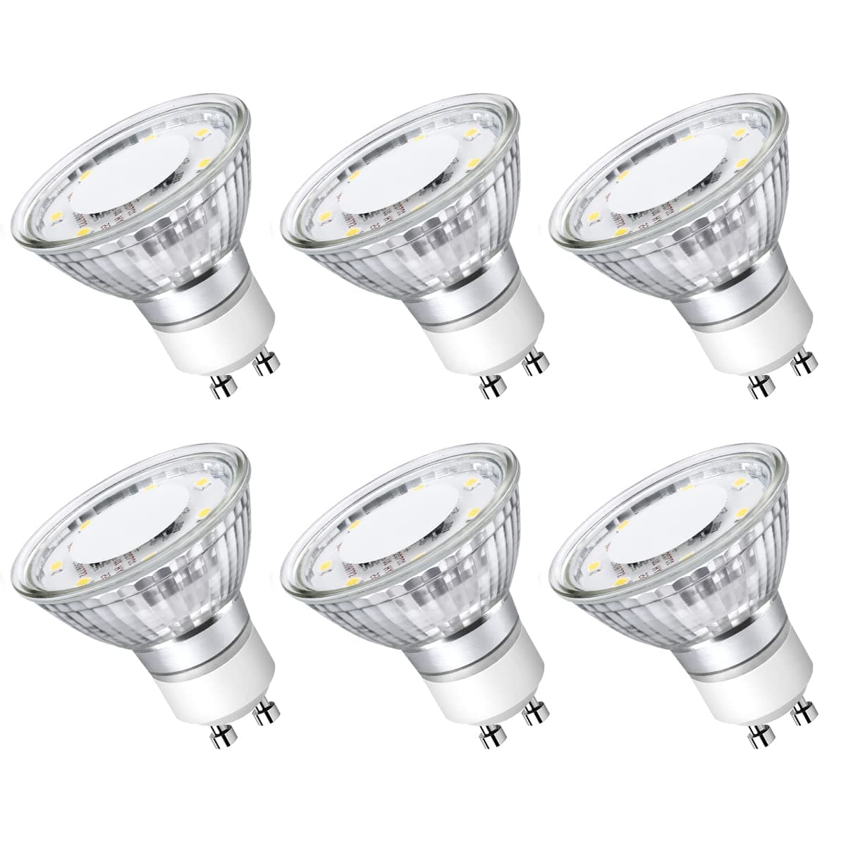 LE PR16 GU10 LED Spotlight Bulbs, 50W Halogen Equivalent, 3W 350 Lumens, Non-Dimmable, 120 Degree Beam Angle, for Art Galleries, Museums, Home, Hotels and More, Pack of 6 6 Pack Daylight White 200068-DW-US-6