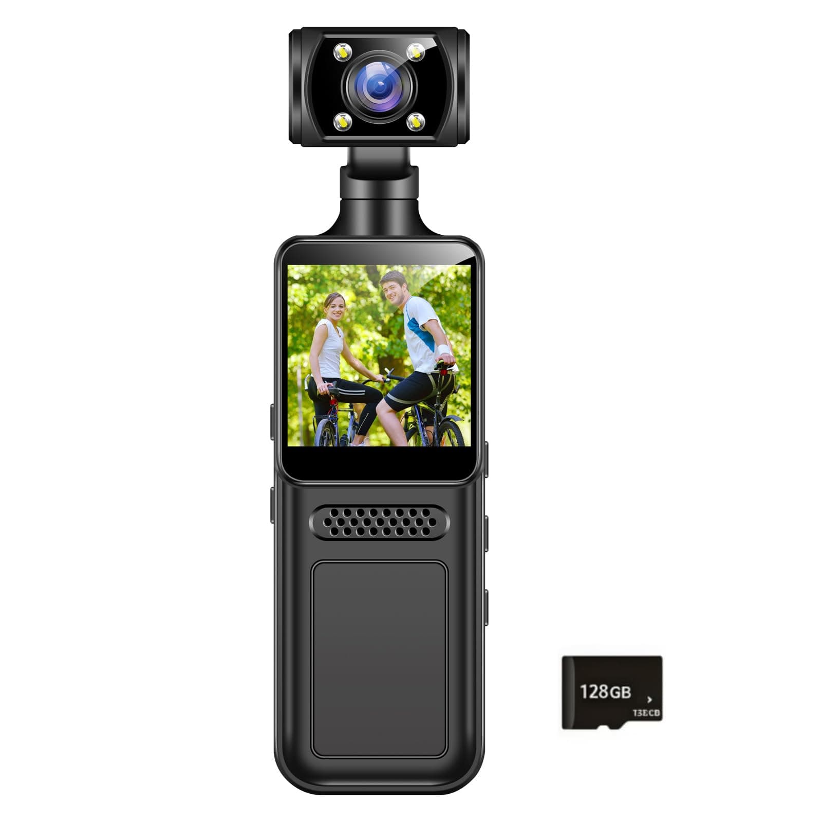 Portable Handheld 4K Pocket Camera 180 Degree Rotating Camera Portable Digital Video Recorder Cycling Sports Camcorder Back Clip Sports