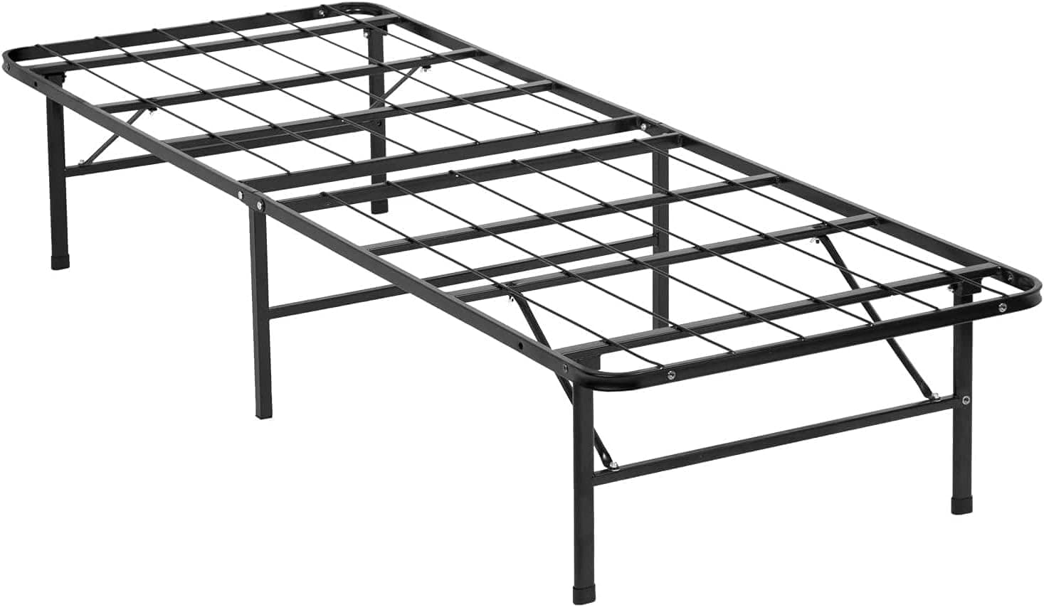 FDW Twin Bed Mattress Foundation Box Spring Replacement Heavy Duty Steel Slat Easy Assembly Noise-Free Twin Bed Frame Metal Platform Bed Frame,Black