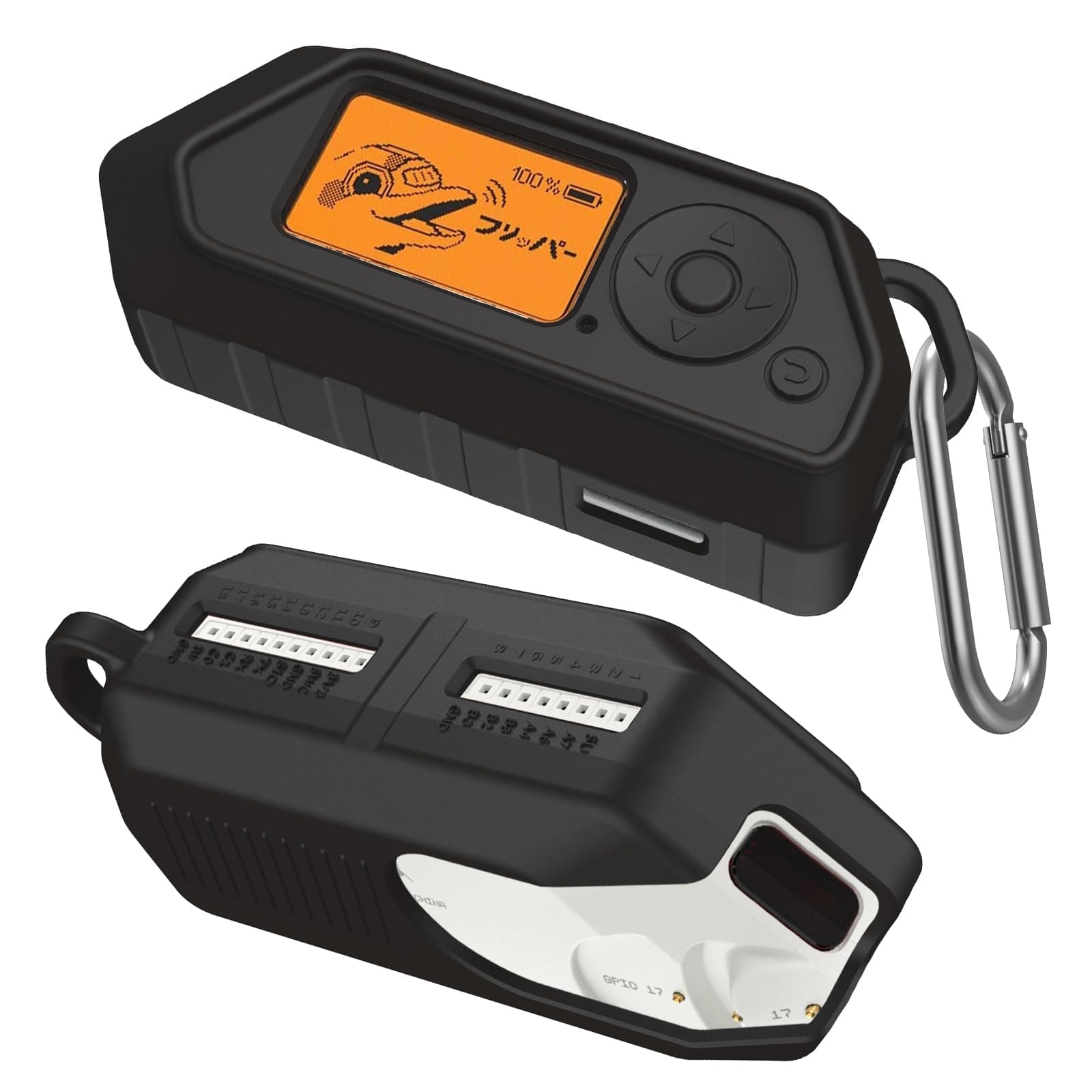 Silicone Case for Flipper, Soft Protective Cover for Flipper Device, Anti-Scratch Protective Cover with Carabiner (Black)