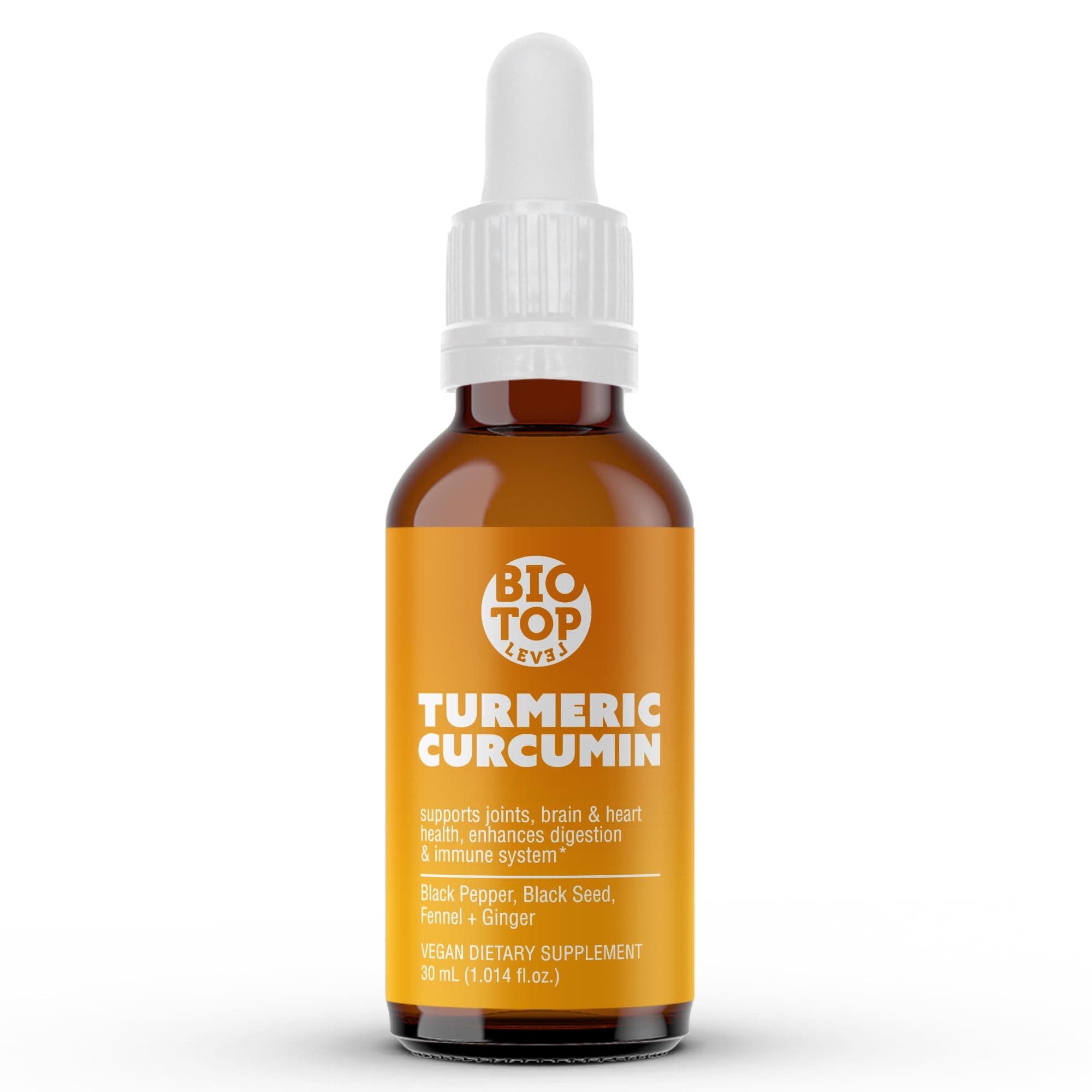 Liquid Turmeric Curcumin Plus Natural Organic with Black Pepper. Maximum Absorption. Supports Normal Response to Inflammation. Improves Brain Function. Enhances Immunity. Improves Digestion.