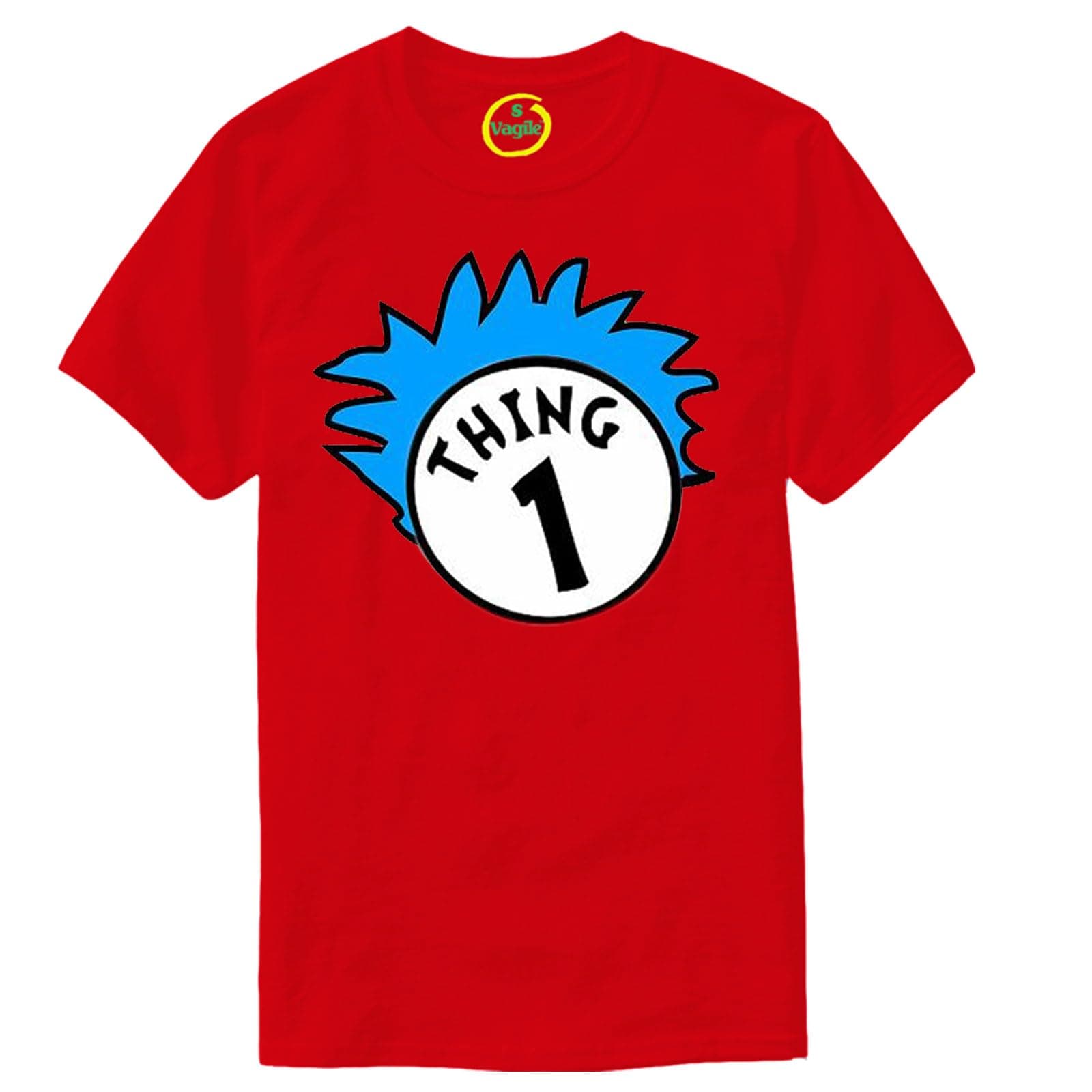 Thing One 1 and Thing Two 2 T-Shirt Couples Matching Funny Costume Cat Twins Top