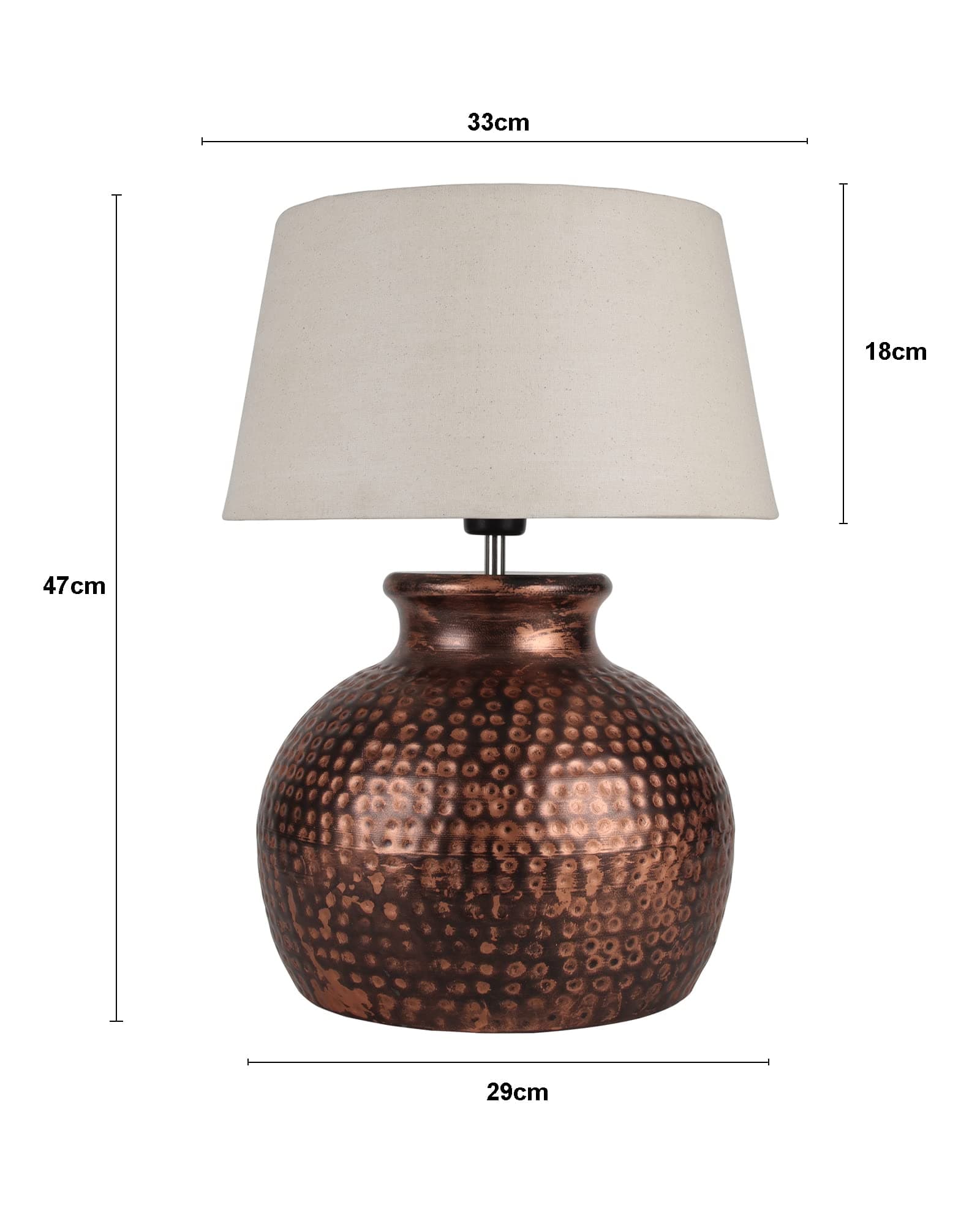 Homesake Table Lamp Antique Home Decor with Shade, Side Table Lamp, Table Lamp for Bedroom Decoration Items, Night Lamp for Bedroom Table, Balcony/Room Decoration Items Outdoor- Pot Pack of 1