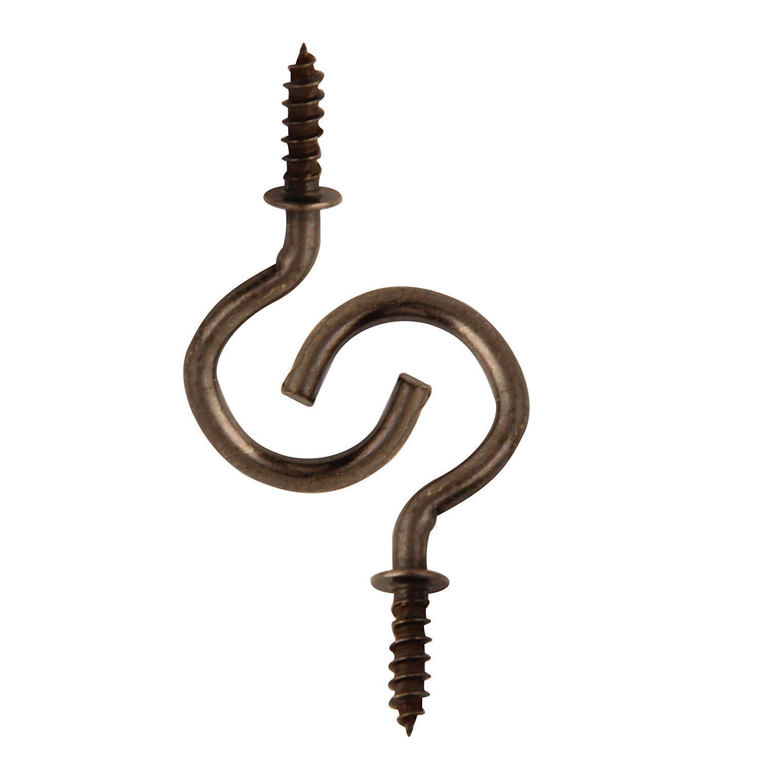 Antique Brass Plated Ceiling Hooks Rubbed Bronze Hooks for Hanging Cup Mug,2 Inch 20-Pack