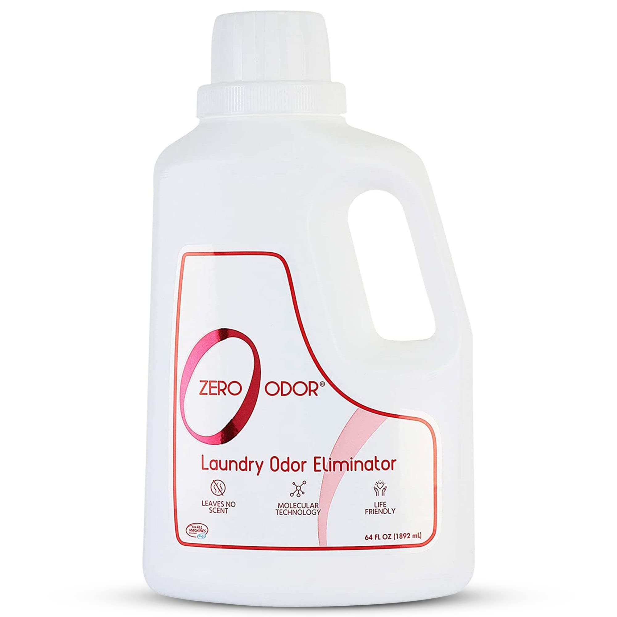 Zero Odor – Laundry Odor Eliminator - Permanently Eliminate laundry Odor – Patented Molecular Technology Best For Clothes, Towels & Linens, Shoes, Bags, Etc. - rinse and refresh Again, 64oz