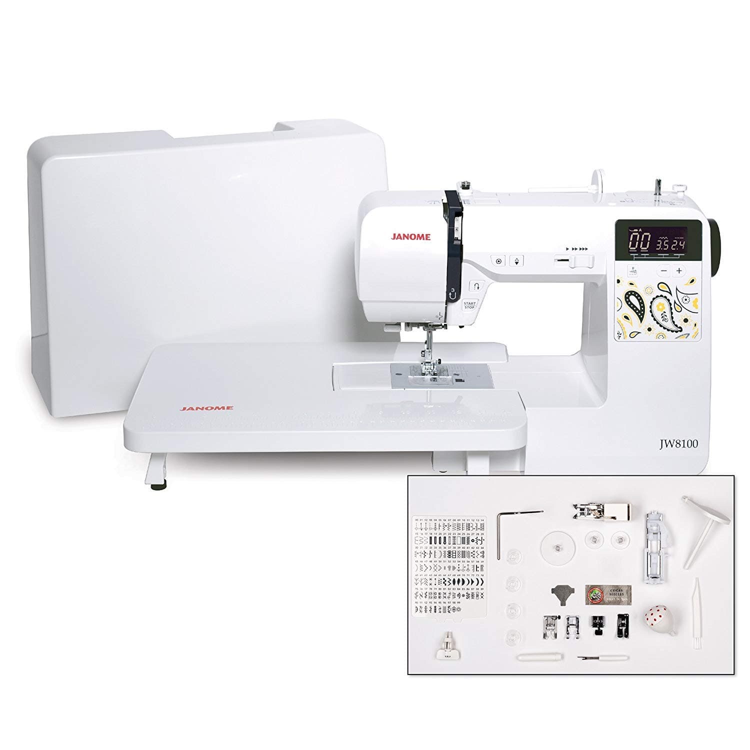 Janome JW8100 Computerized Sewing Machine, White