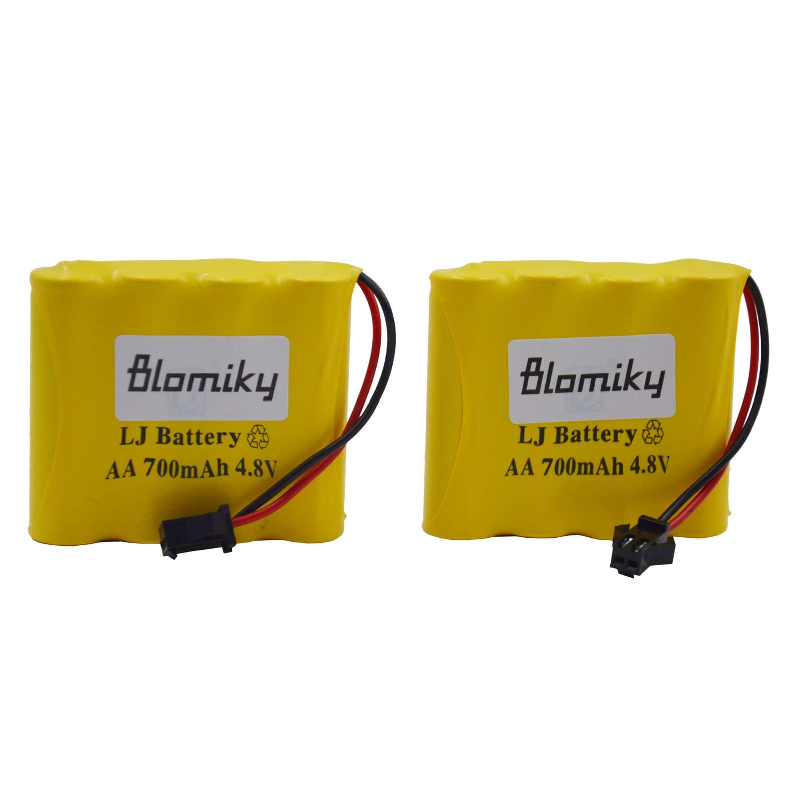 Blomiky 2pcs 4.8V 700mAH Ni-Cd AA Battery Pack Suitable for SY-E511 RC Excavator C181 C182 C185 4WD Off Road Rock Crawler RC Vehicle / 4.8V 700mAh Yellow 2