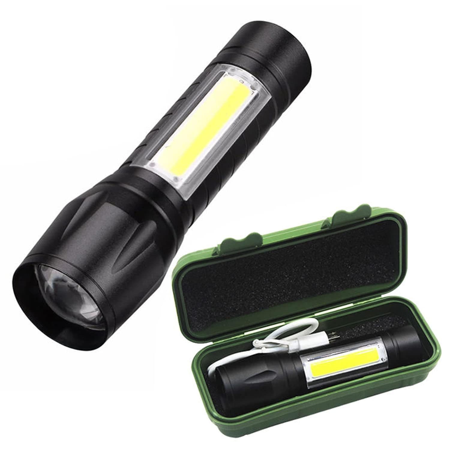 Water & Shock Proof 4-in-1 Led Zoom Flash Torch Light【Pack of 1】【with Box】