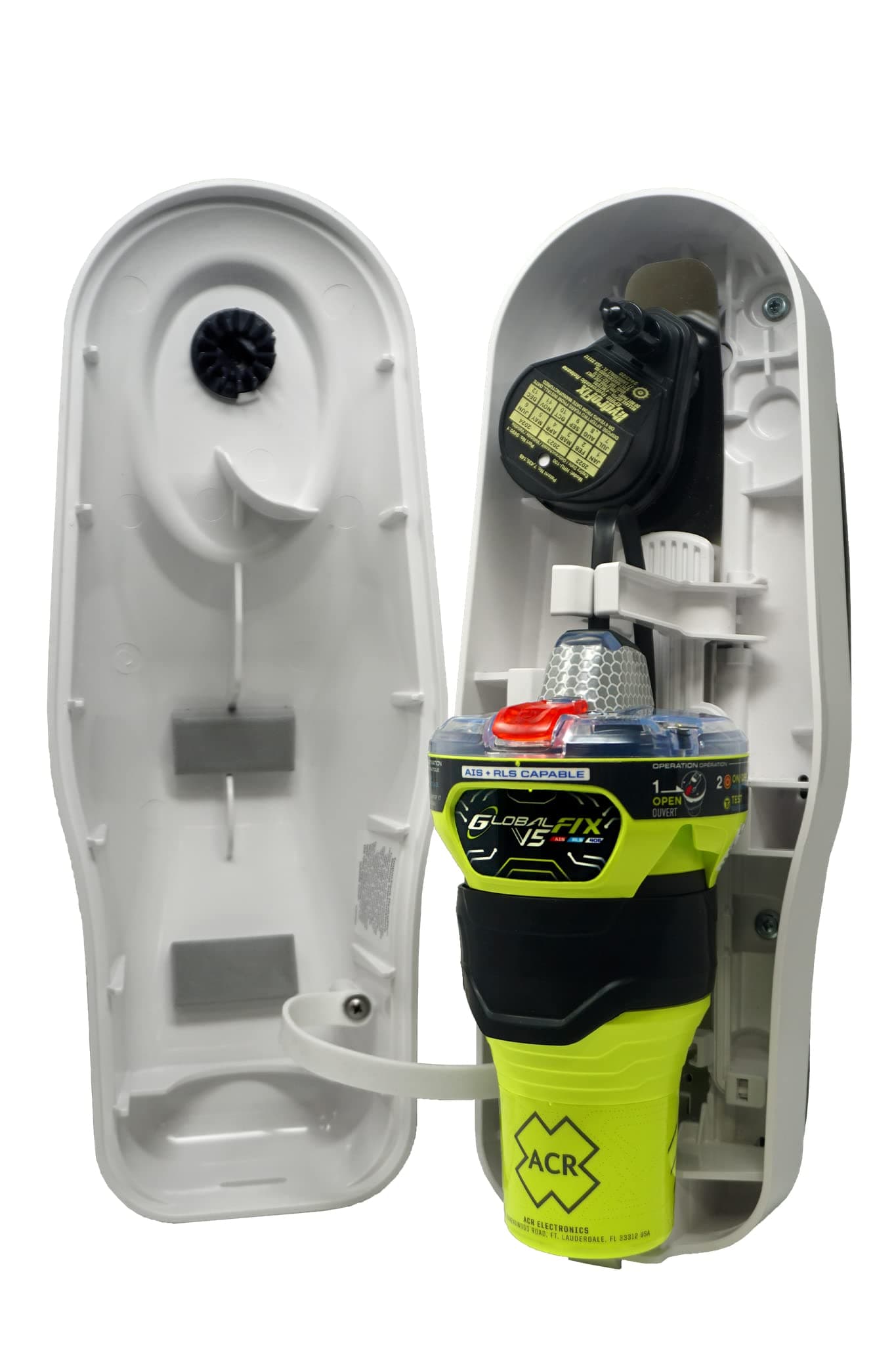 GLOBALFIX™ V5 AIS EPIRB - SOS GPS Global Coverage Return Link Service, Mobile App - CAT 1 Auto Release Float Free Bracket (2851) - Local AIS & Global Satellite Emergency Signaling Search & Rescue