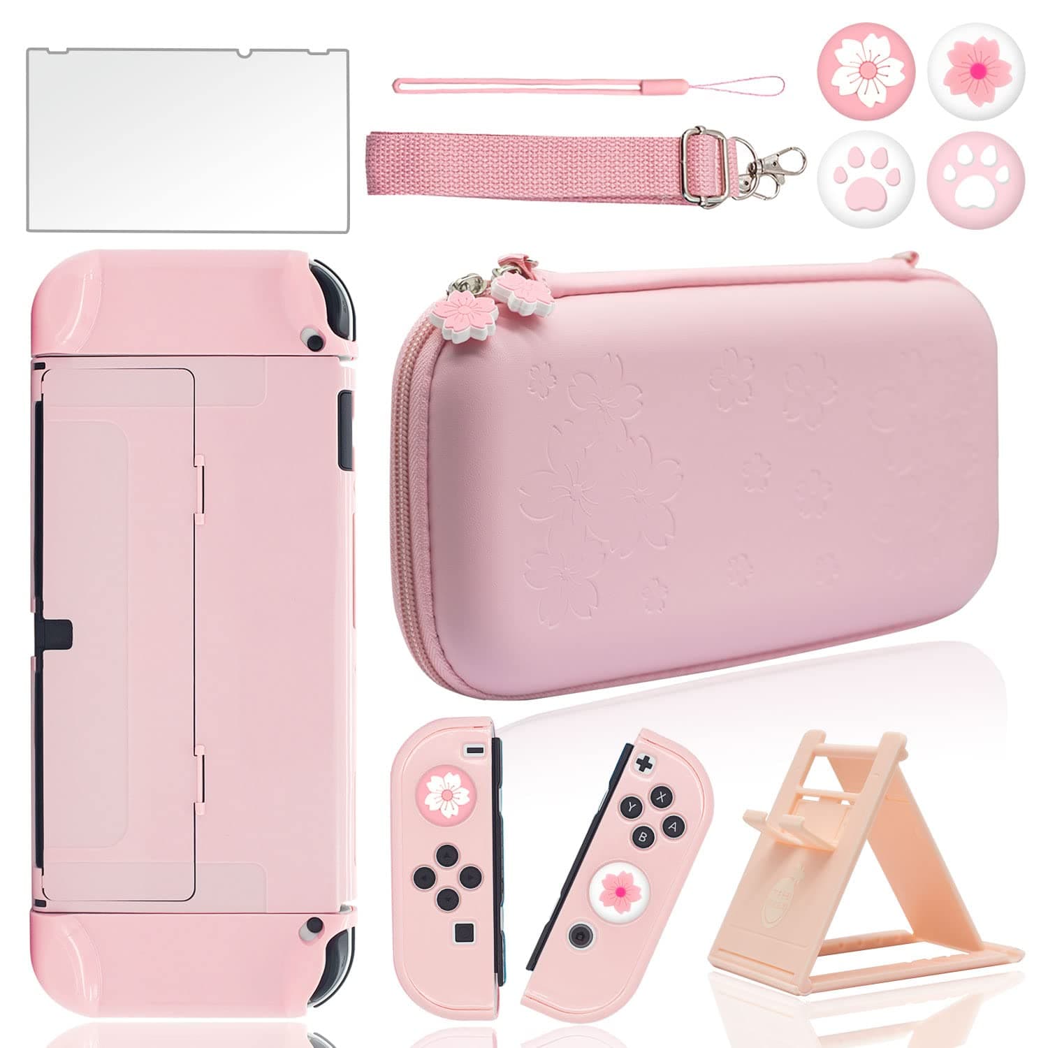 BRHE Cute Travel Carrying Case for Nintendo Switch / Switch OLED Accessories Kit