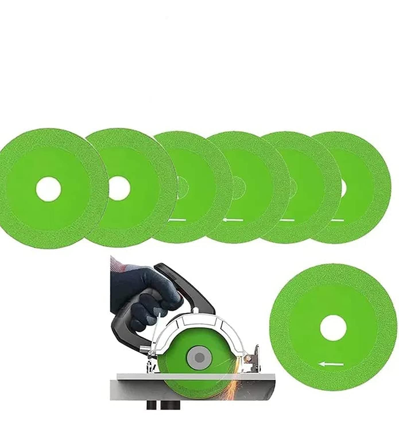 NALACAL Diamond Glass Cutting Disc, 4" Super Thin, 7 Pcs for Glass, Jade, Crystal, Bottles & Ceramics