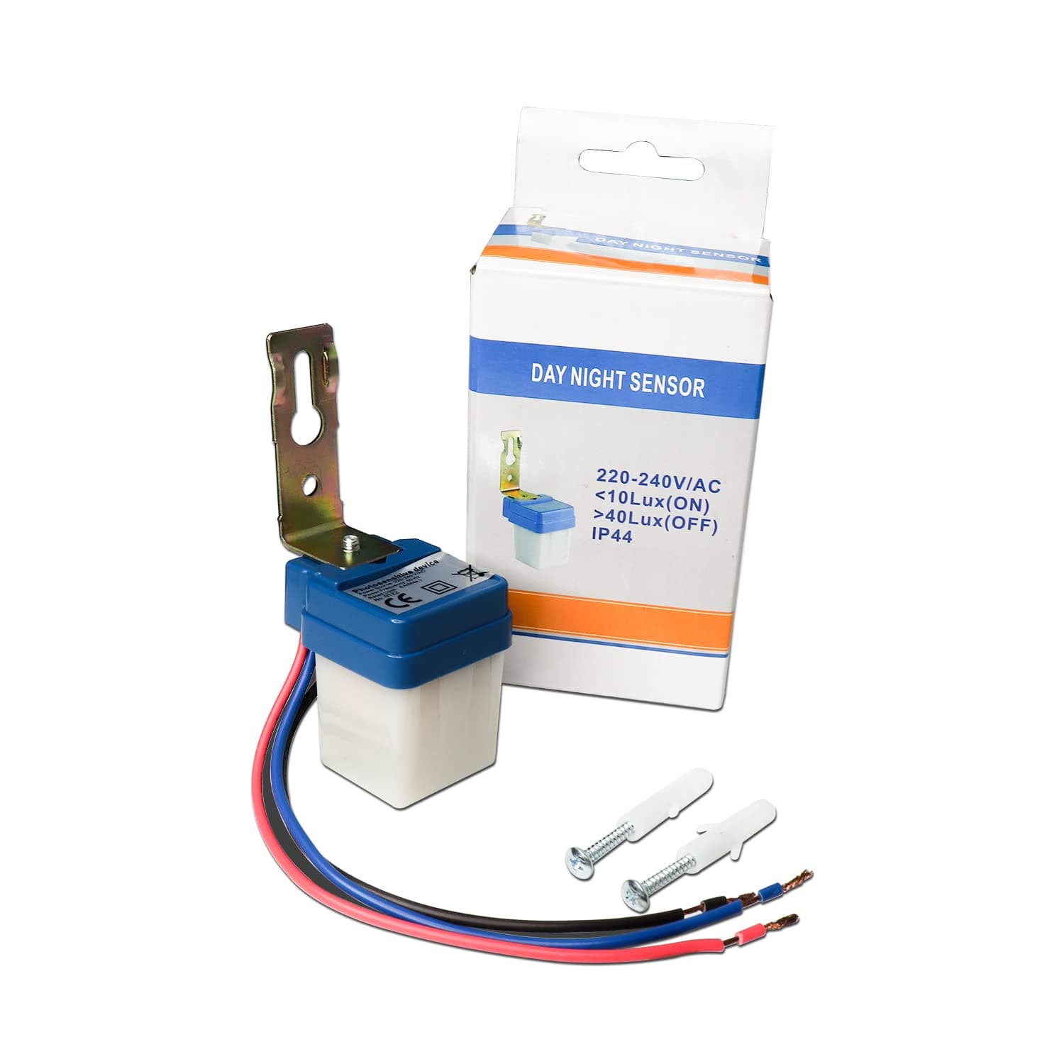 Electronic Spices AC DC 220V 10A Auto On Off Day/Night Photocell SensorPhotocell Light Switch Photoswitch Light Sensor Switch (220V)