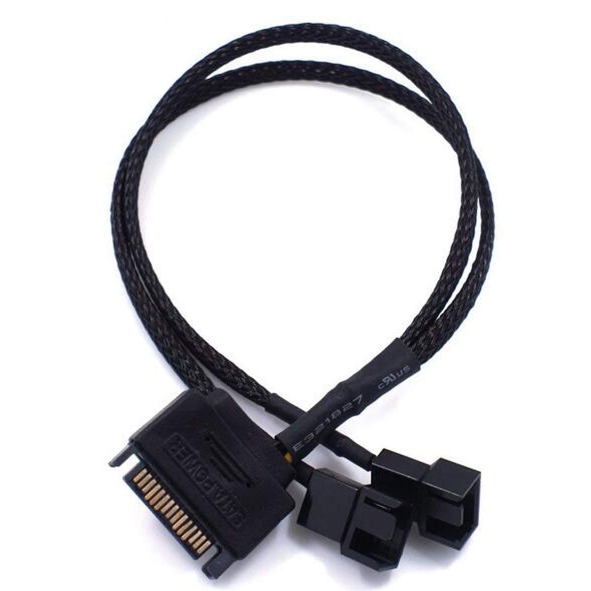 Aiyide 2 Pack SATA to 2 x 3 Pin / 4 Pin PMW 12V PC Case Fan Power Adapter Cable, 3-Pin or 4-Pin (PWM Connector) to 15 Pin SATA Computer Cooler Cooling Fan Splitter Y Power Cable